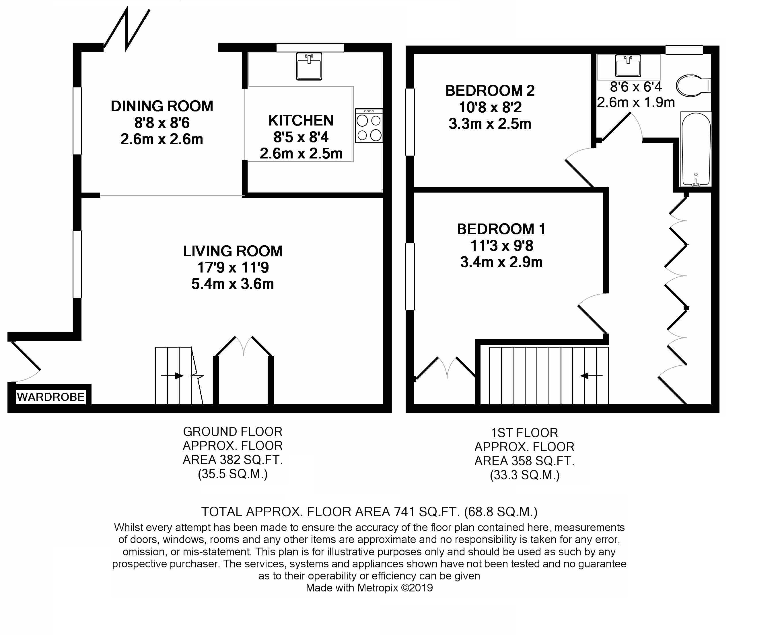 2 Bedrooms End terrace house for sale in Weybridge, Surrey KT13