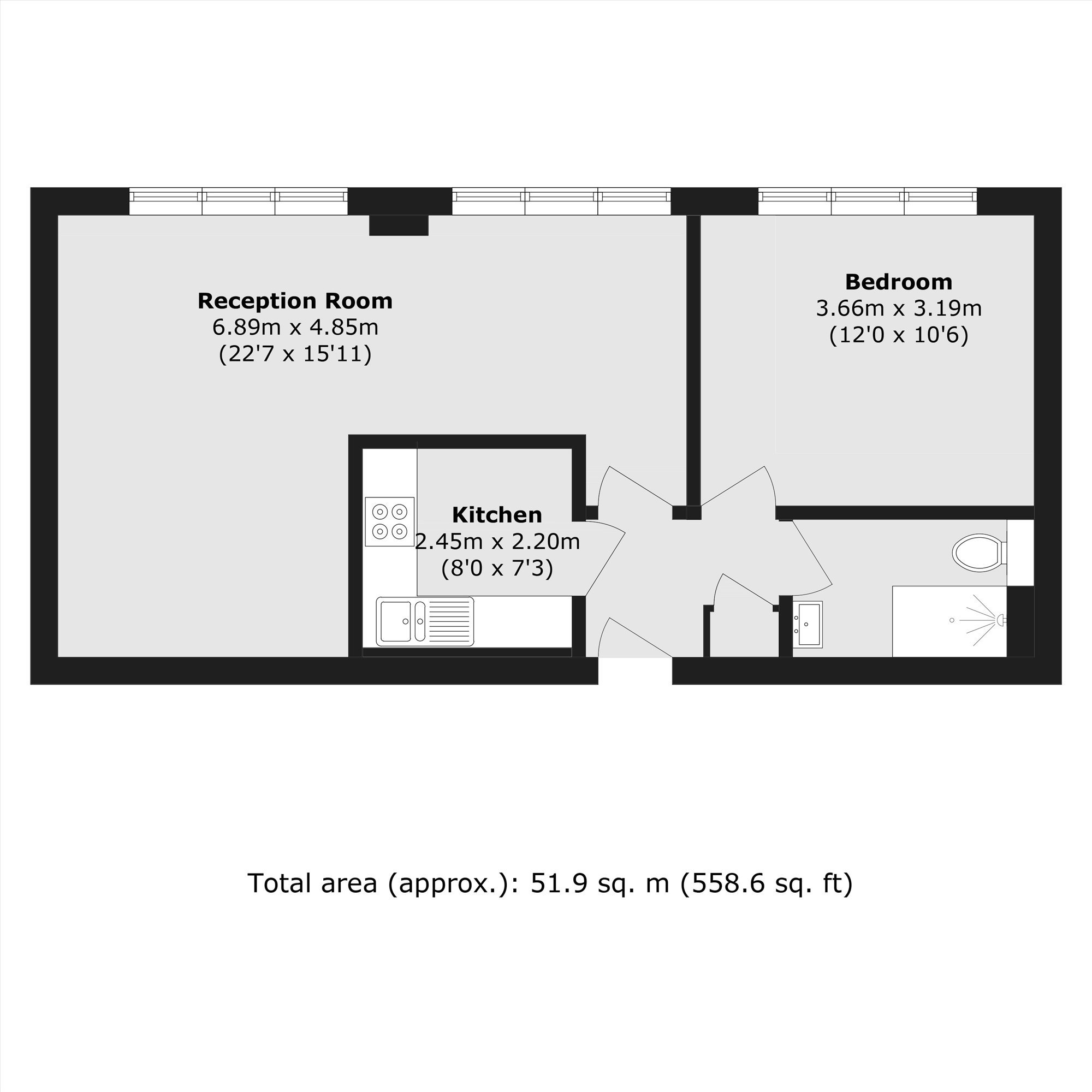 173, South Block, London floorplan