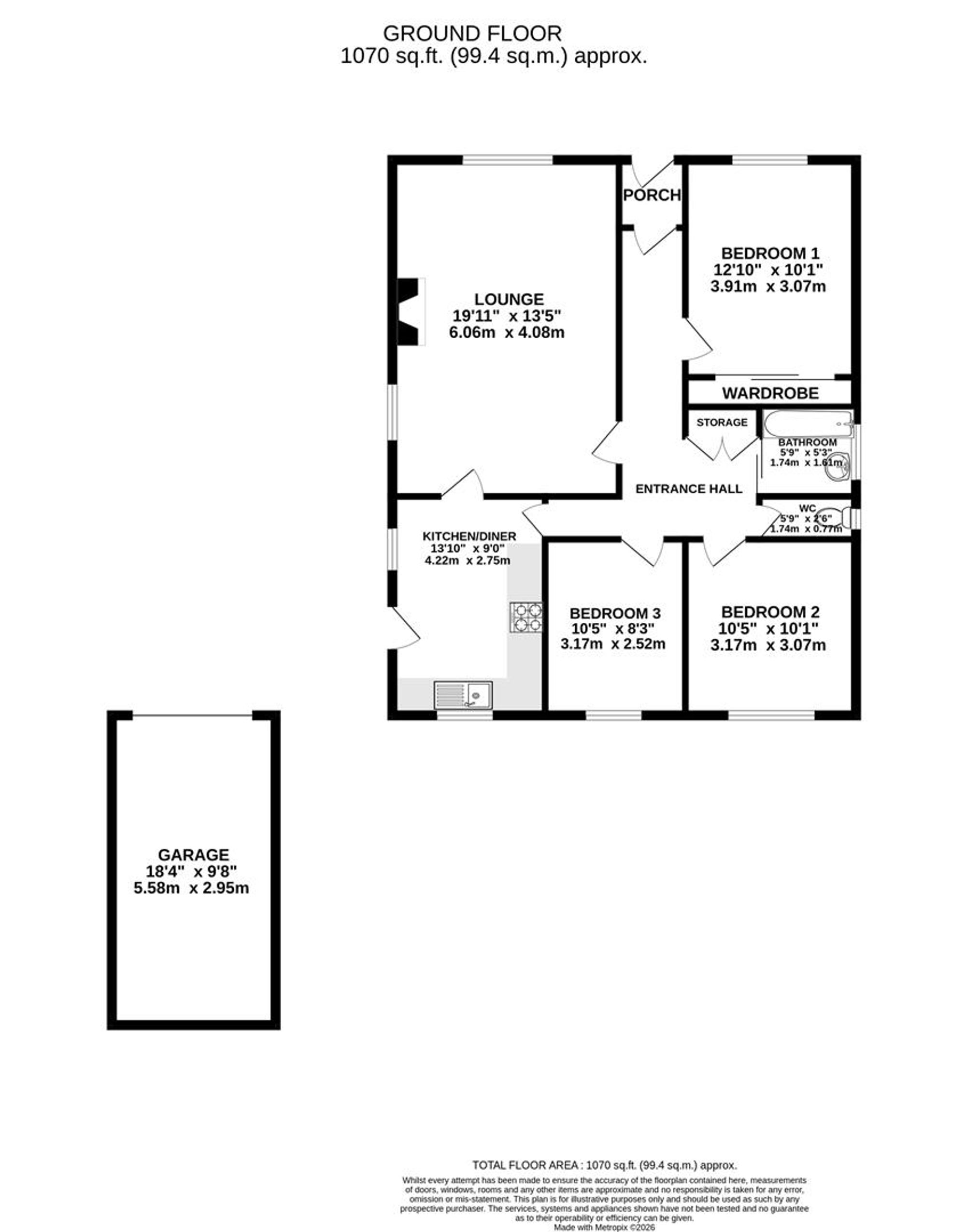 36 Robincroft Road, Chesterfield floorplan