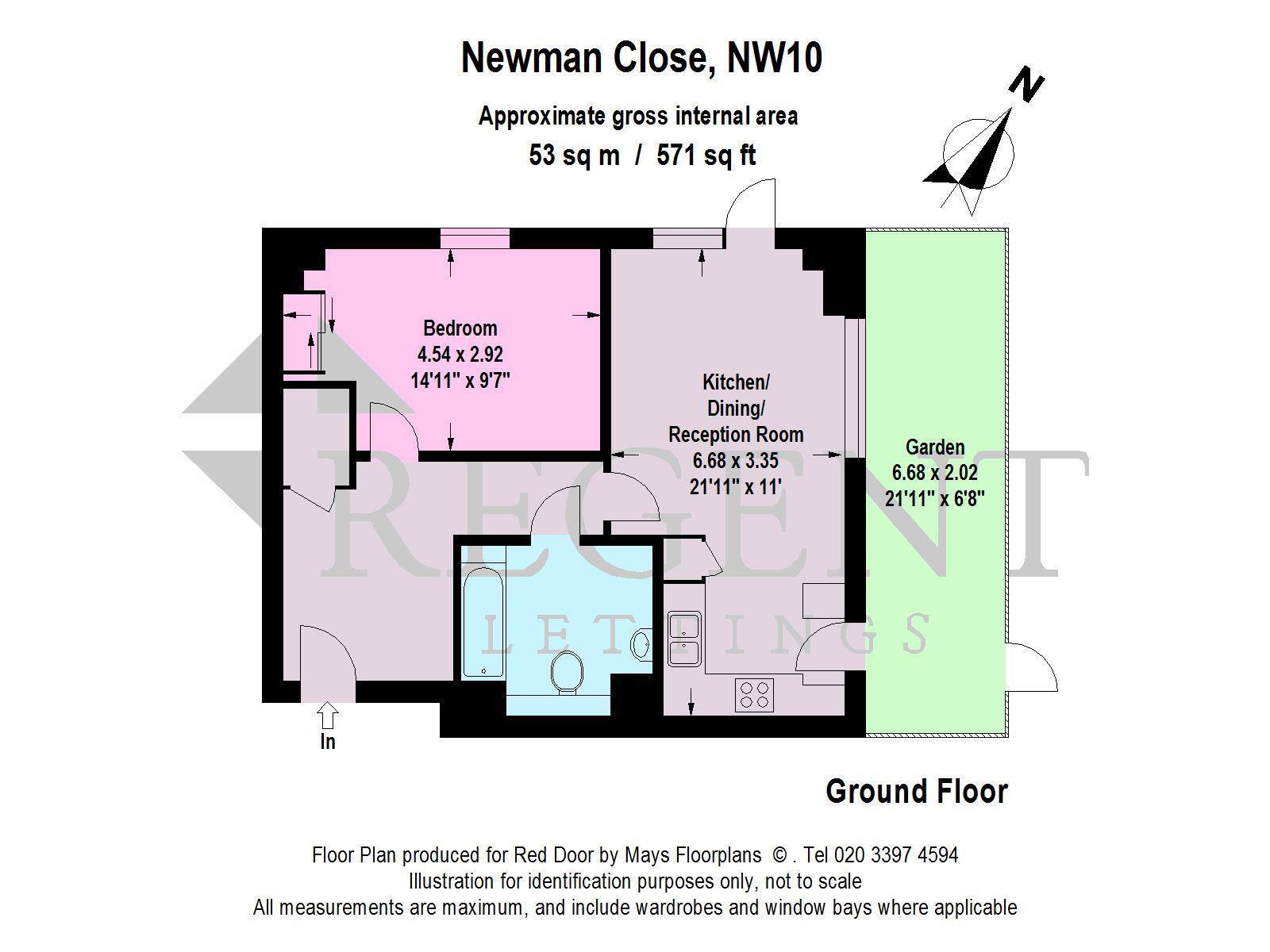 1 Bedrooms Flat to rent in Newman Close, Willesden Green NW10