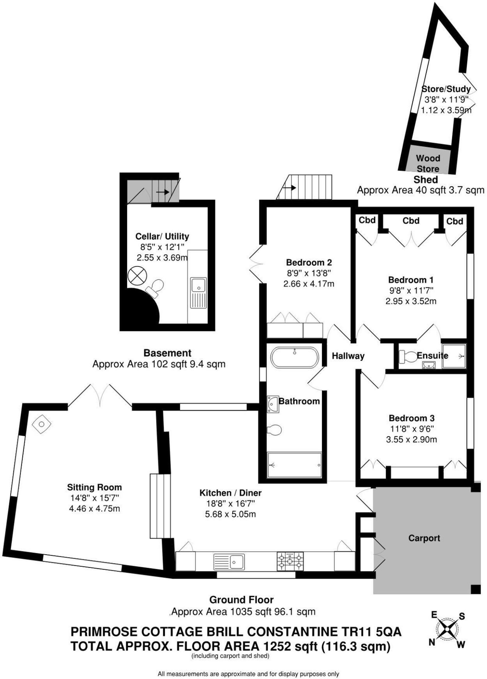 Primrose Cottage Brill, Falmouth floorplan