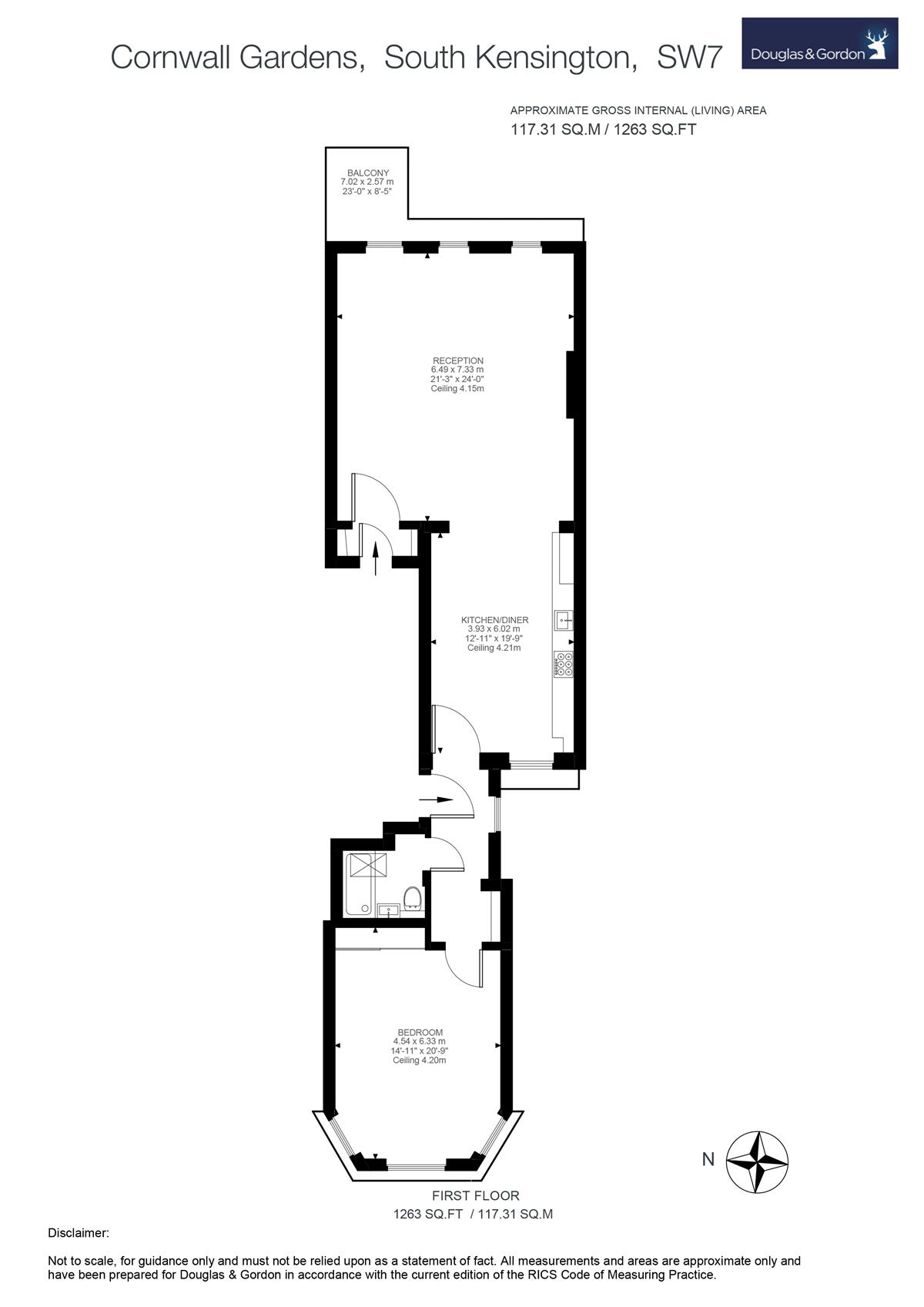 1 Bedrooms Flat to rent in Cornwall Gardens, London SW7