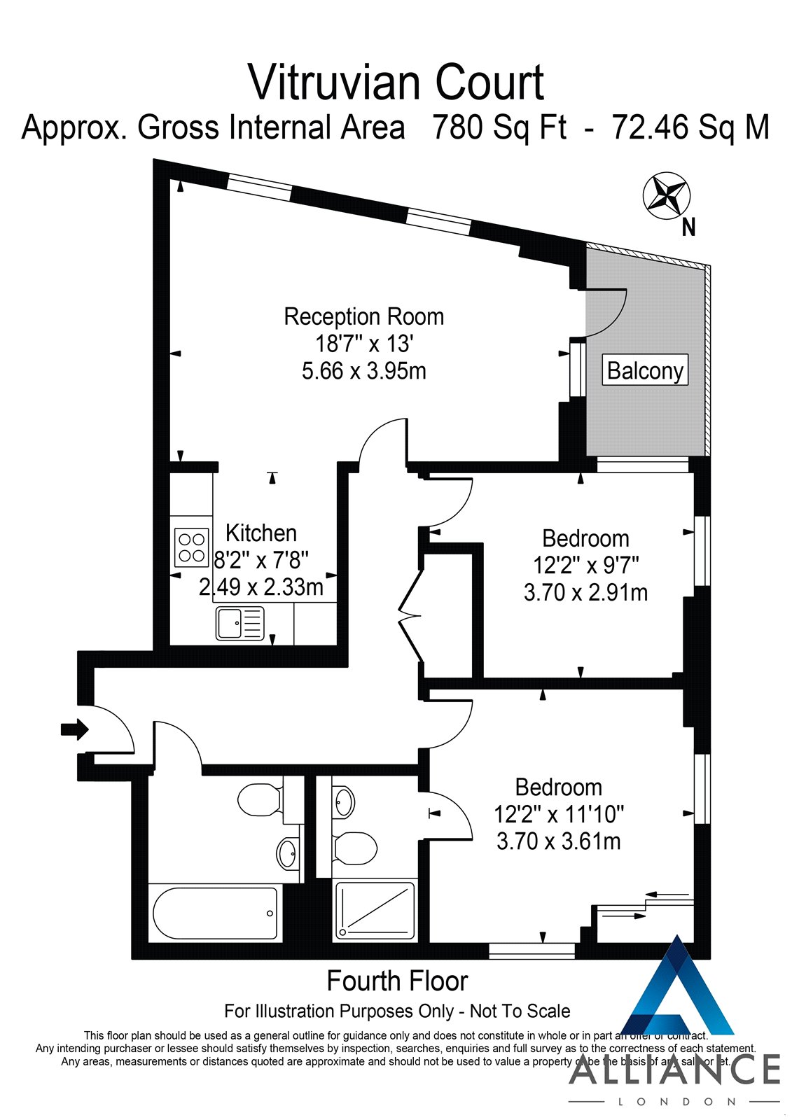 Flat 13, Vitruvian Court, 7, Rolling Mills Mews, London floorplan