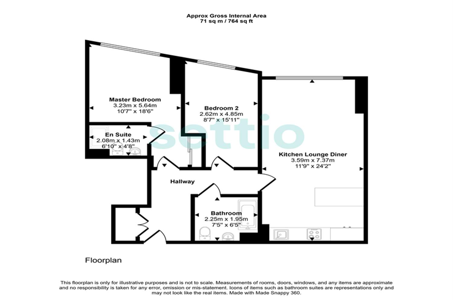 1, Flat 2010, Trinity Way, Manchester floorplan