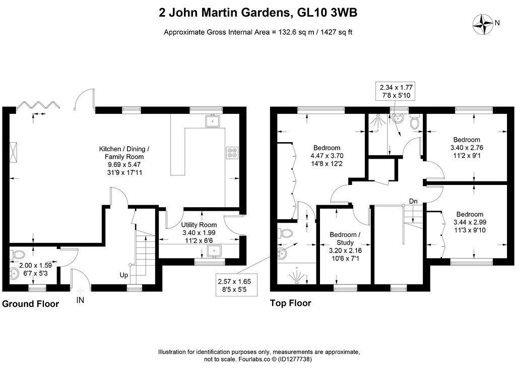 2, John Martin Gardens, Stroud floorplan