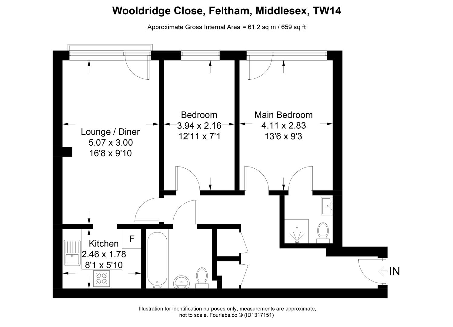 94, Wooldridge Close, Feltham floorplan