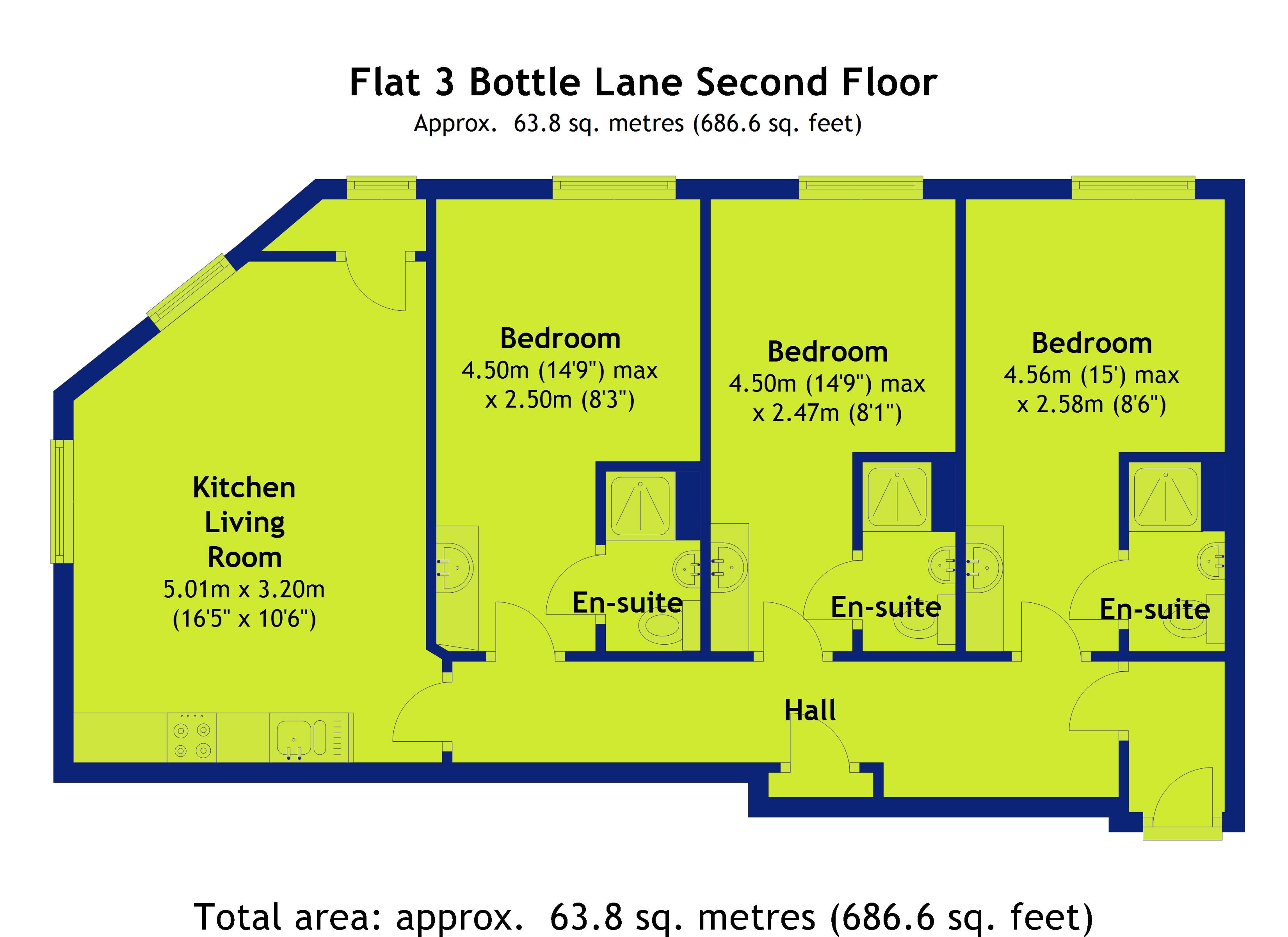 3 Bedrooms Flat to rent in Bottle Lane, Nottingham NG1