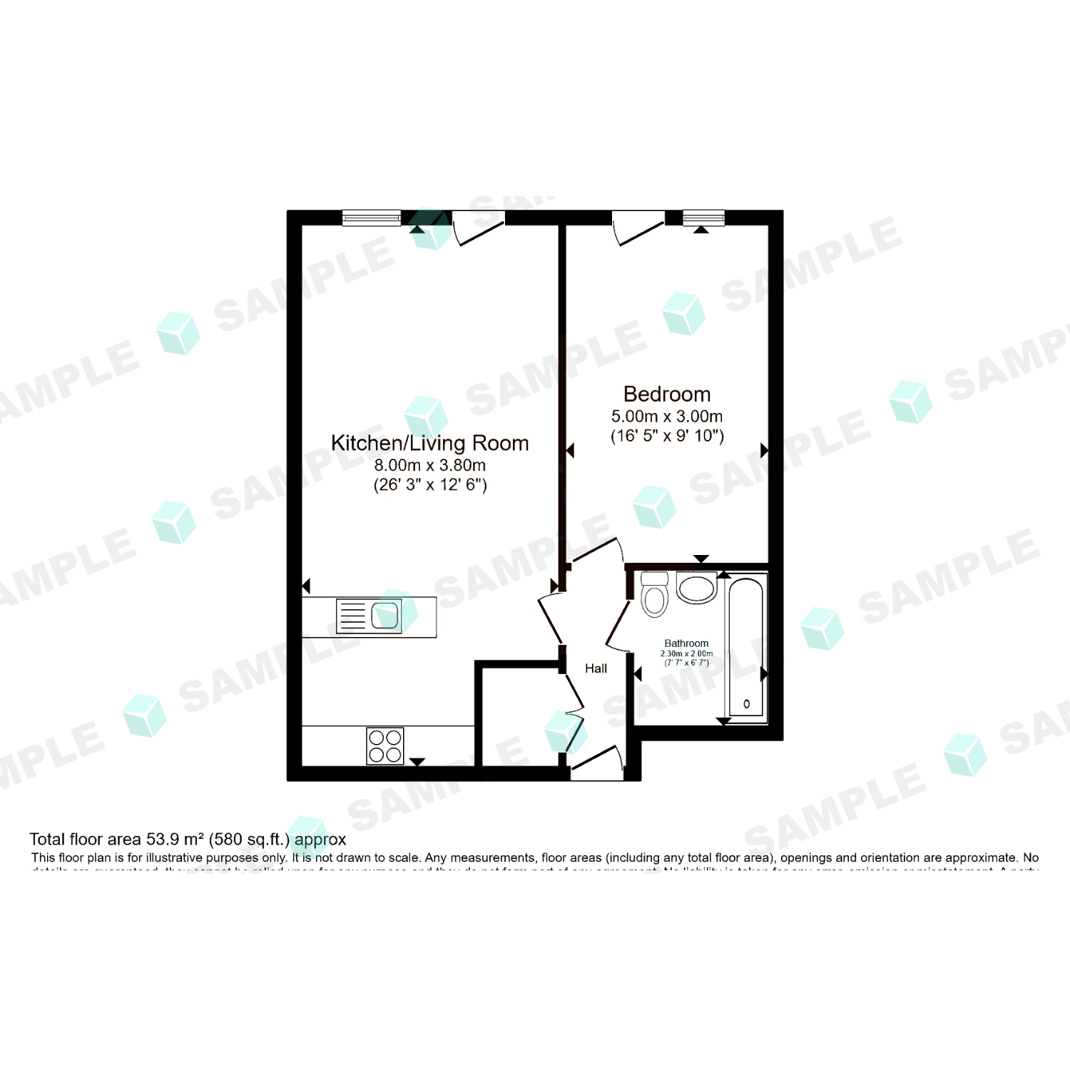 B0405, East Tower, 9 Owen Street floorplan