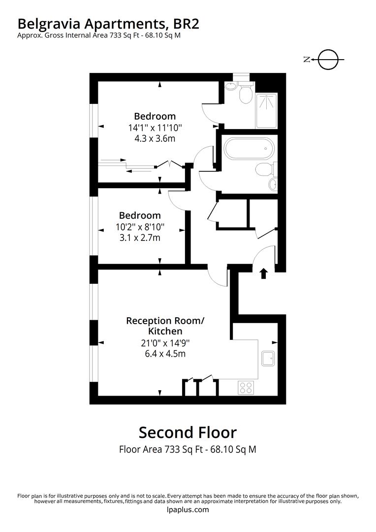 Flat 6 Belgravia Apartments, Mackintosh Street, Bromley floorplan