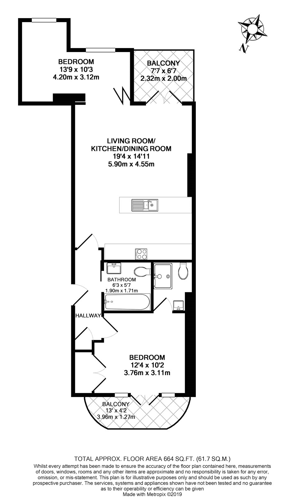 2 Bedrooms Flat to rent in Broadhurst Gardens, South Hampstead NW6