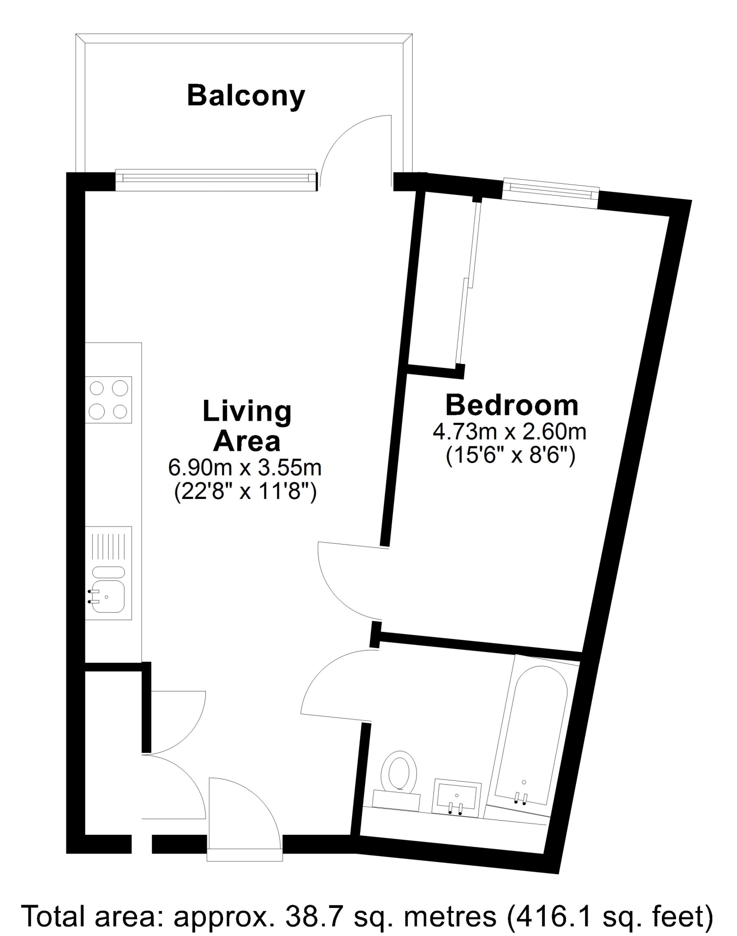 Flat 28, Liberty House, Station Hill North, Egham floorplan