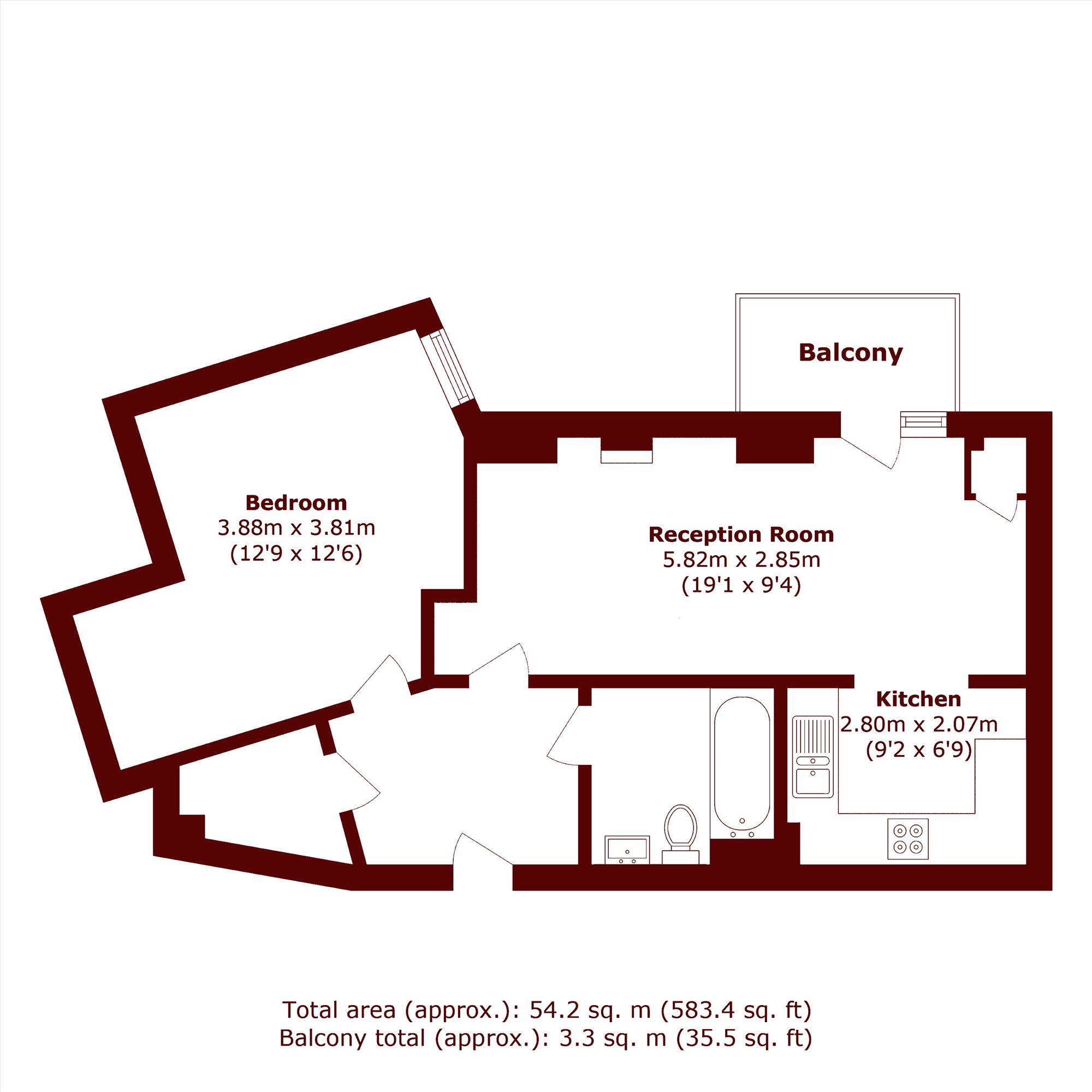 Flat 7, 68, Fairthorn Road, London floorplan