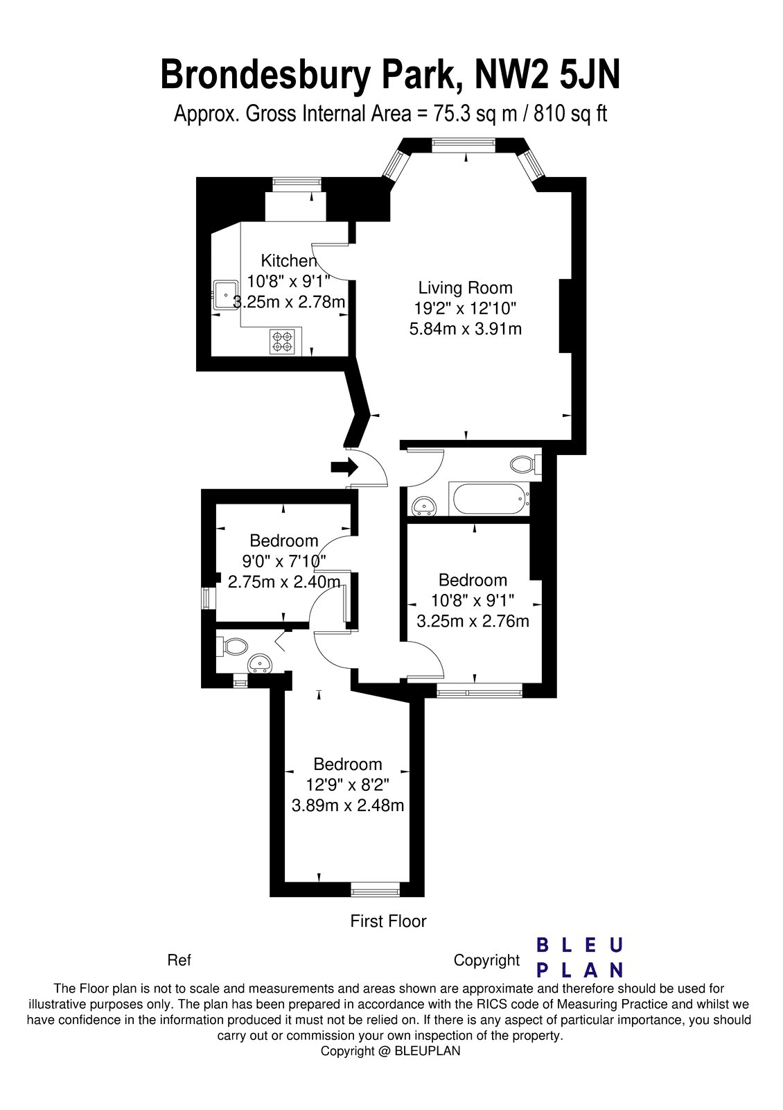 Flat 2, 171, Brondesbury Park, London floorplan
