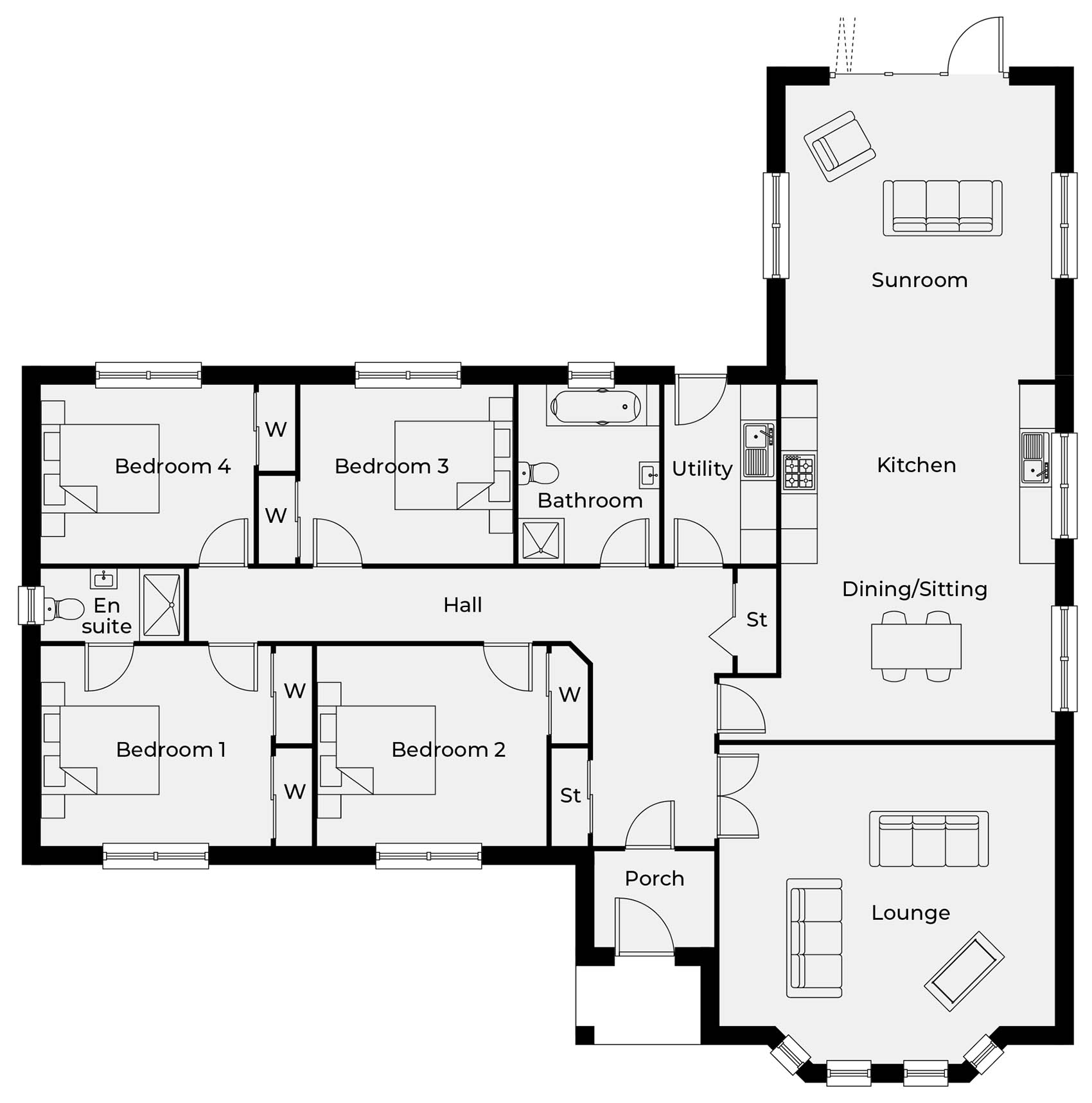 Spierston Farm, Stair, Mauchline, East Ayrshire KA5, 4 bedroom bungalow
