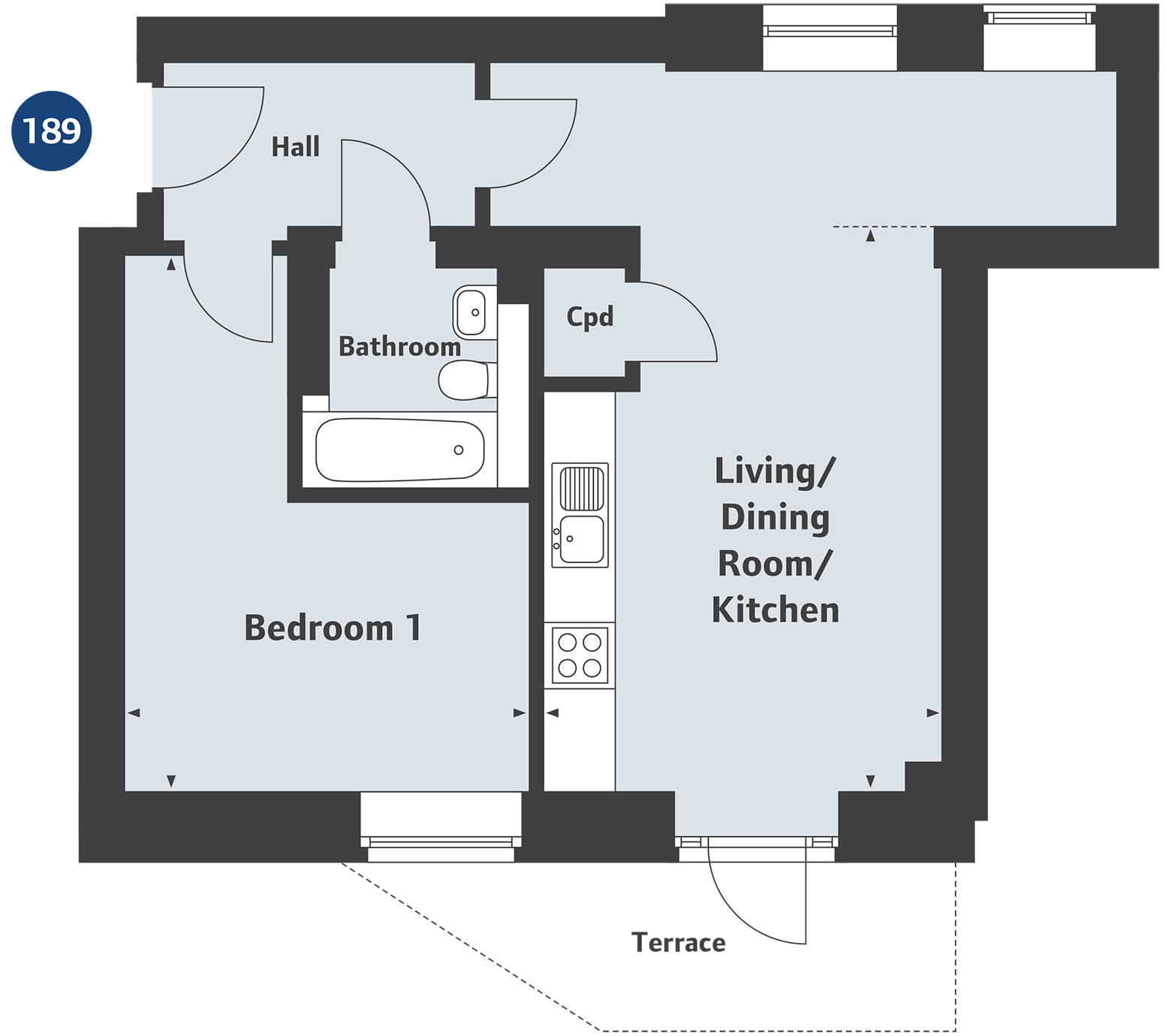 1 Bedrooms Flat for sale in 