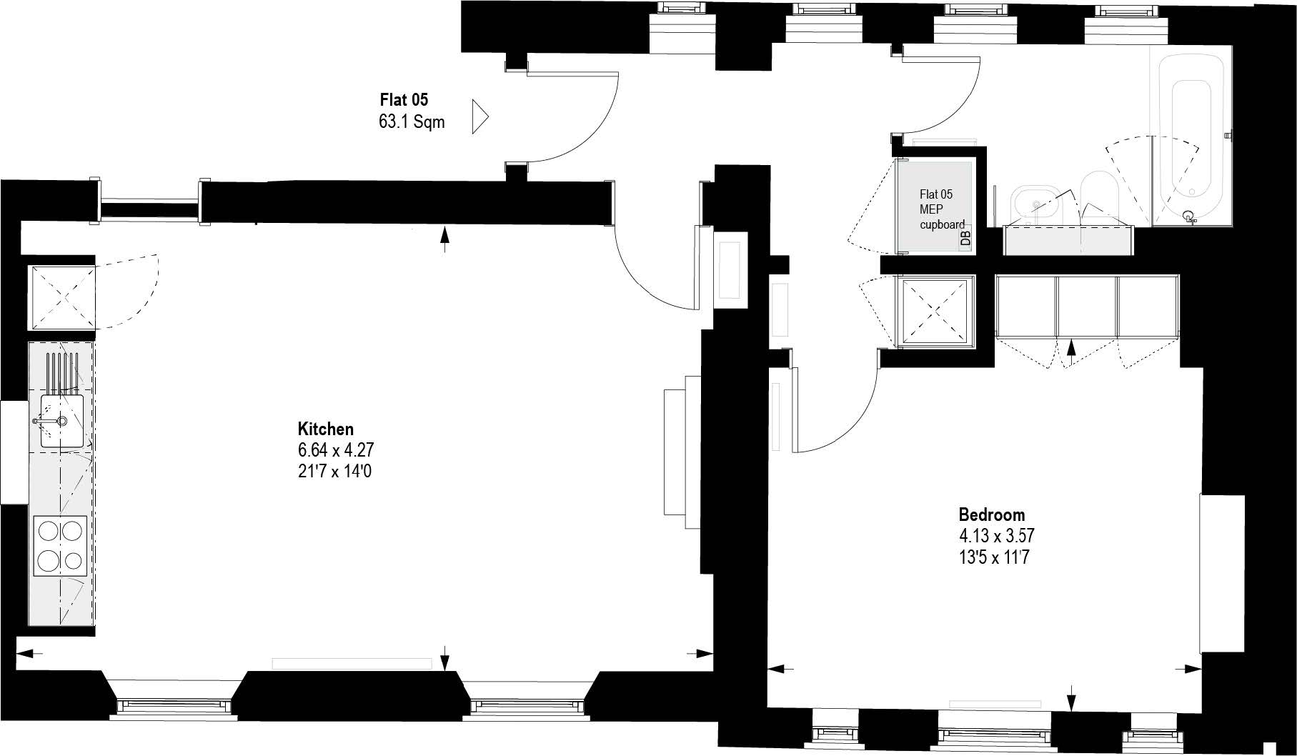 Apartment 5, 65, Harley Street, Marylebone floorplan