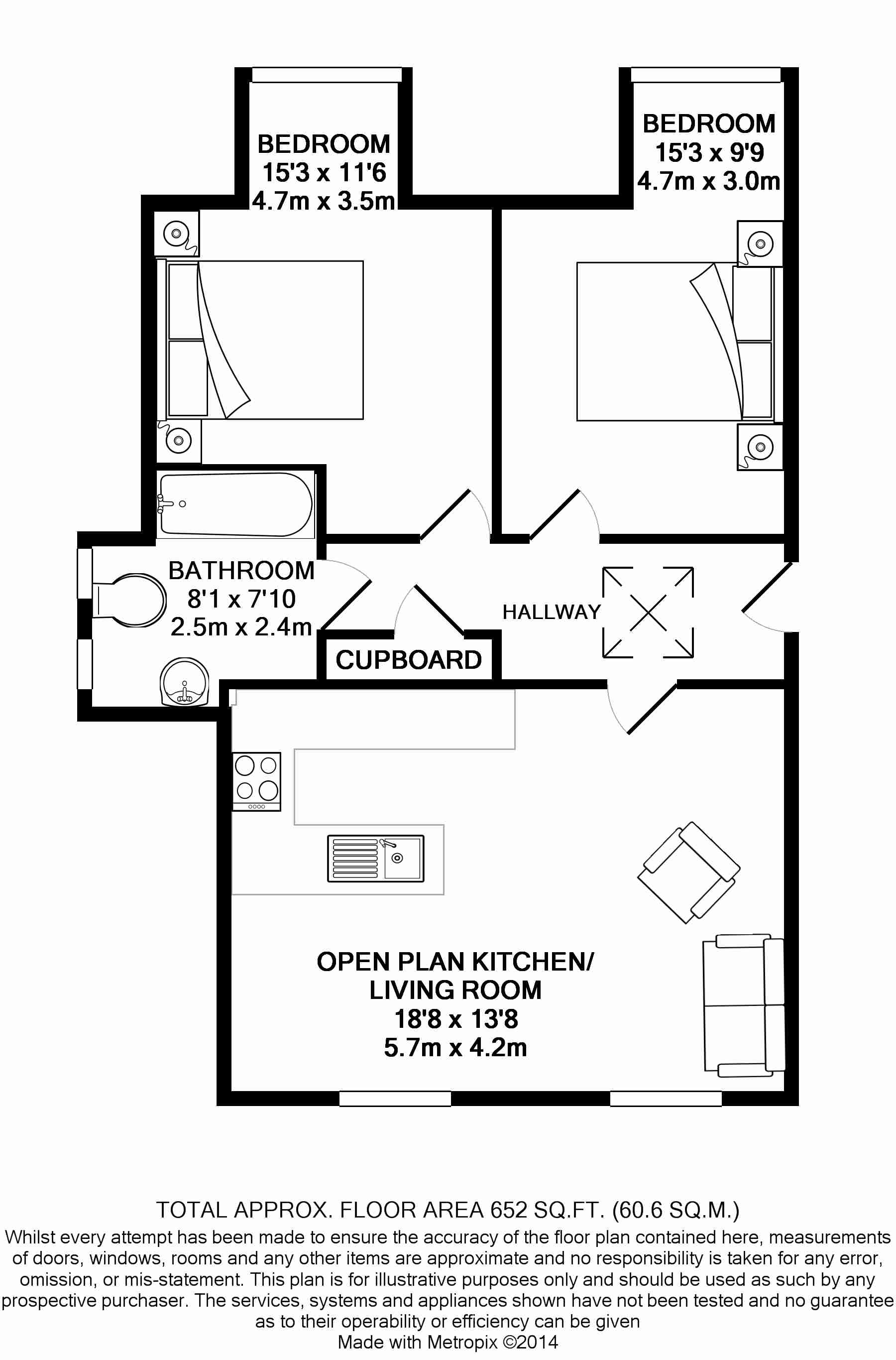 6 Duchess Apartments, Queens Road, Welling floorplan