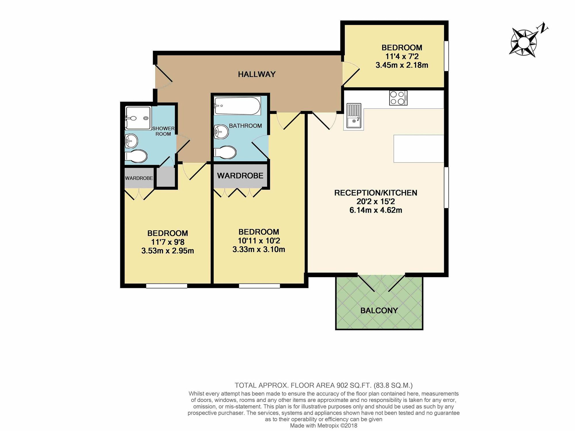 Flat 4, Beaumont Drive, Woodbridge Court, Worcester Park floorplan