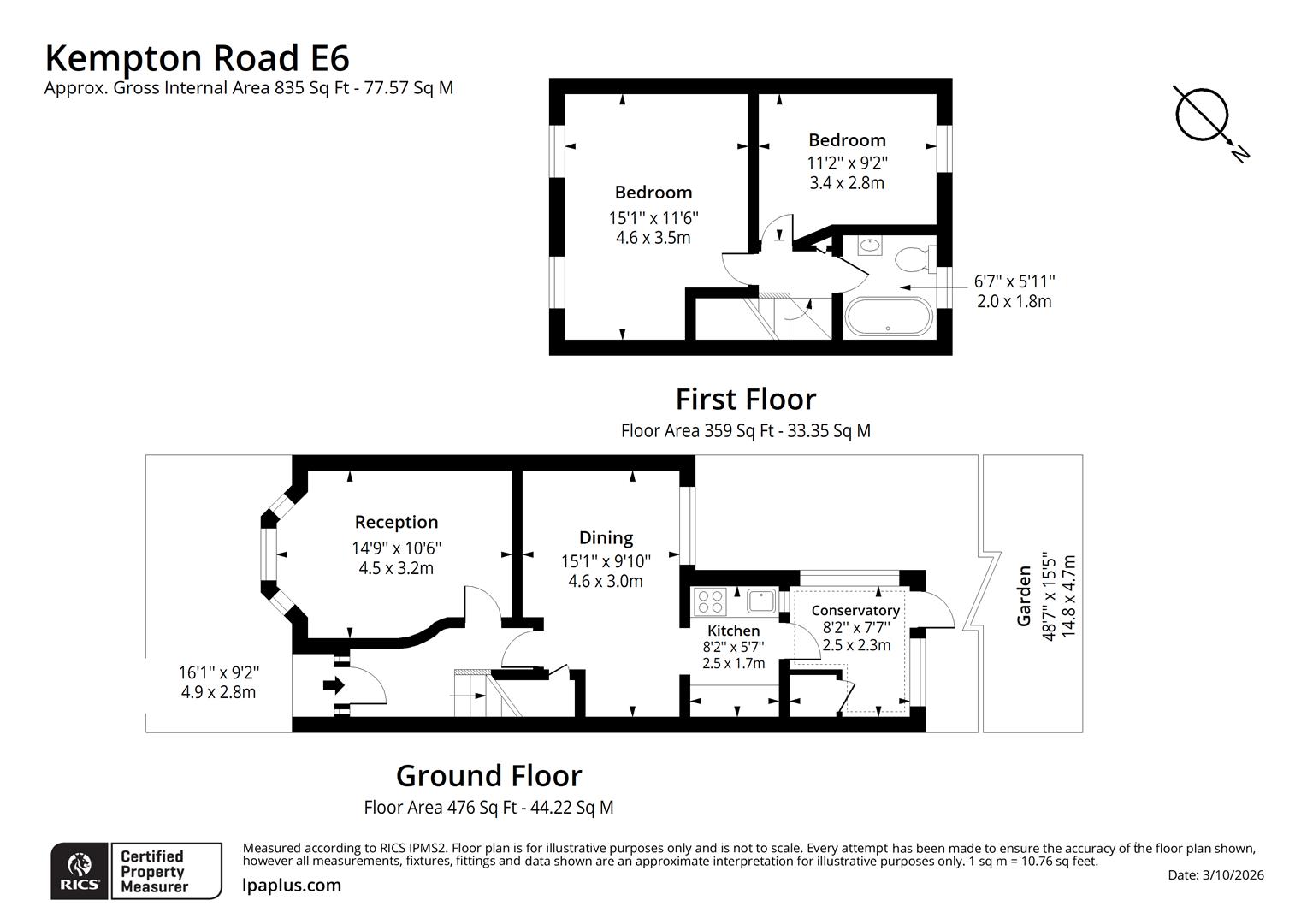 47, Kempton Road, London floorplan