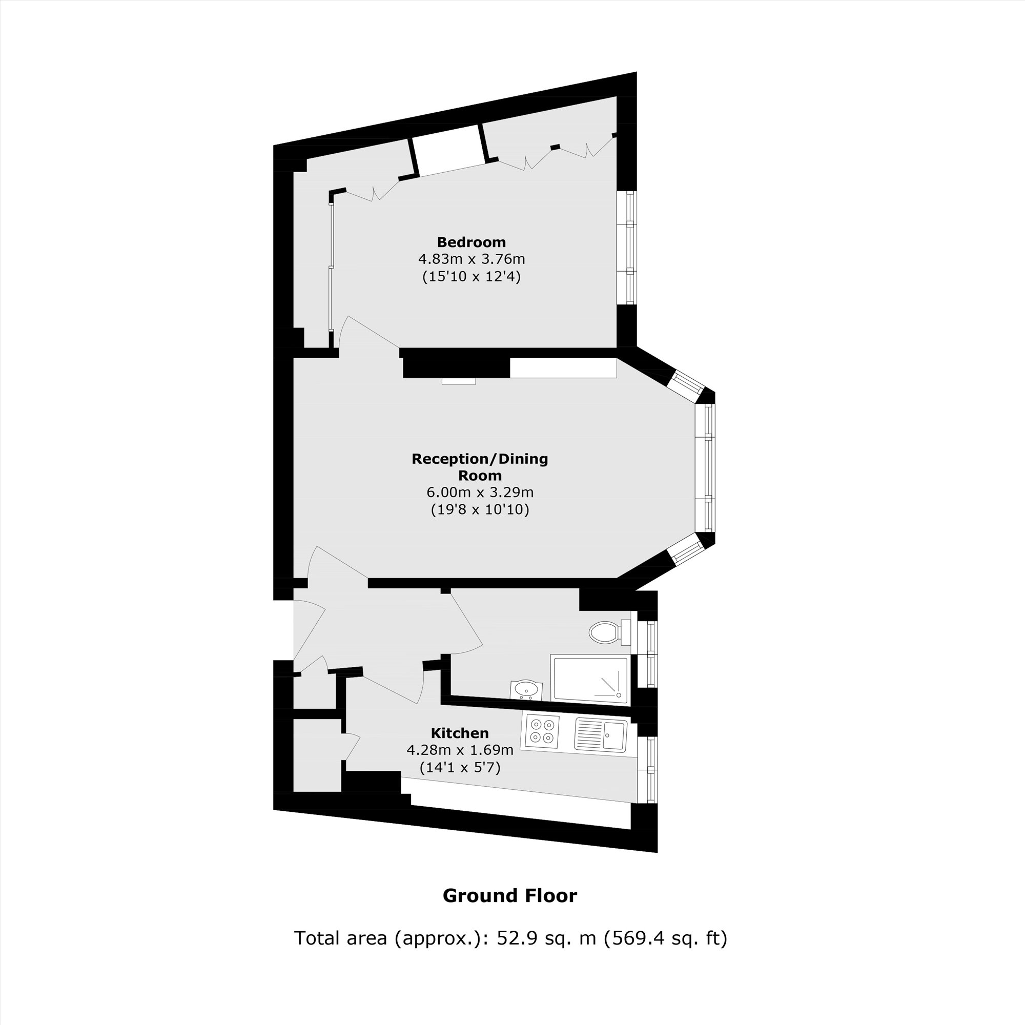 Flat 5, Barton Court, Barons Court Road, London floorplan