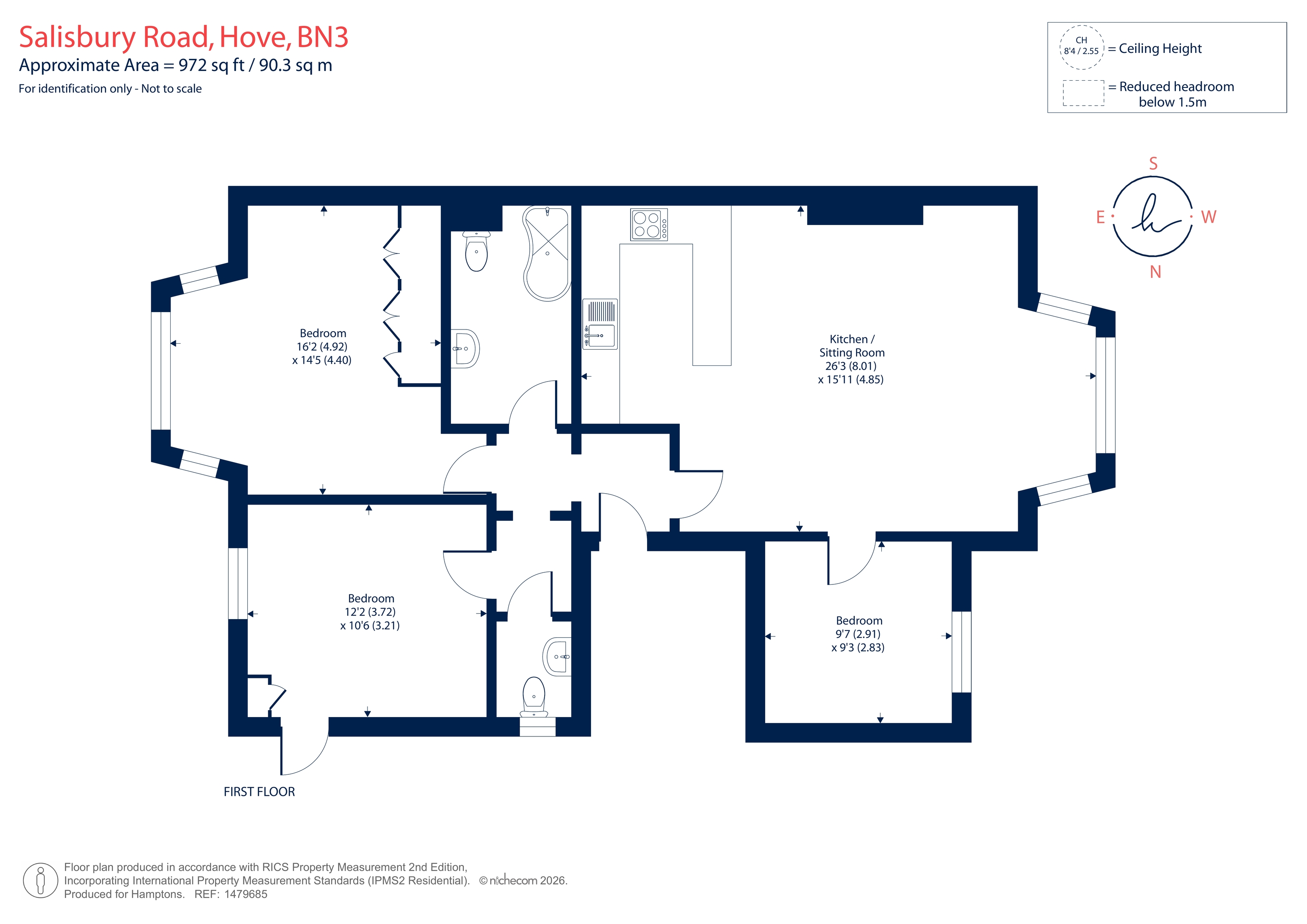 Flat 3, 22, Salisbury Road, Hove floorplan