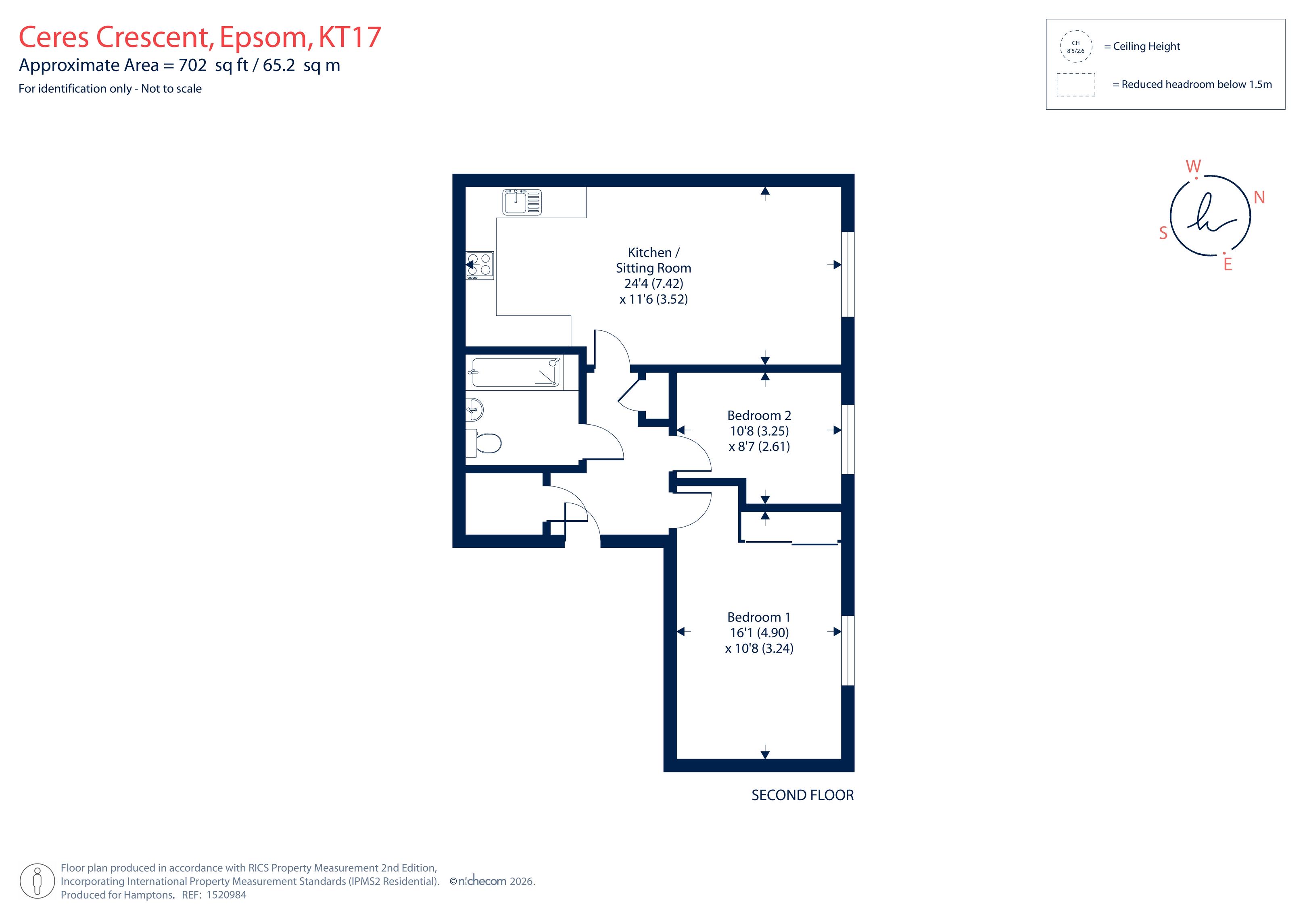 Flat 23, Aurora House, 14, Ceres Crescent, Epsom floorplan