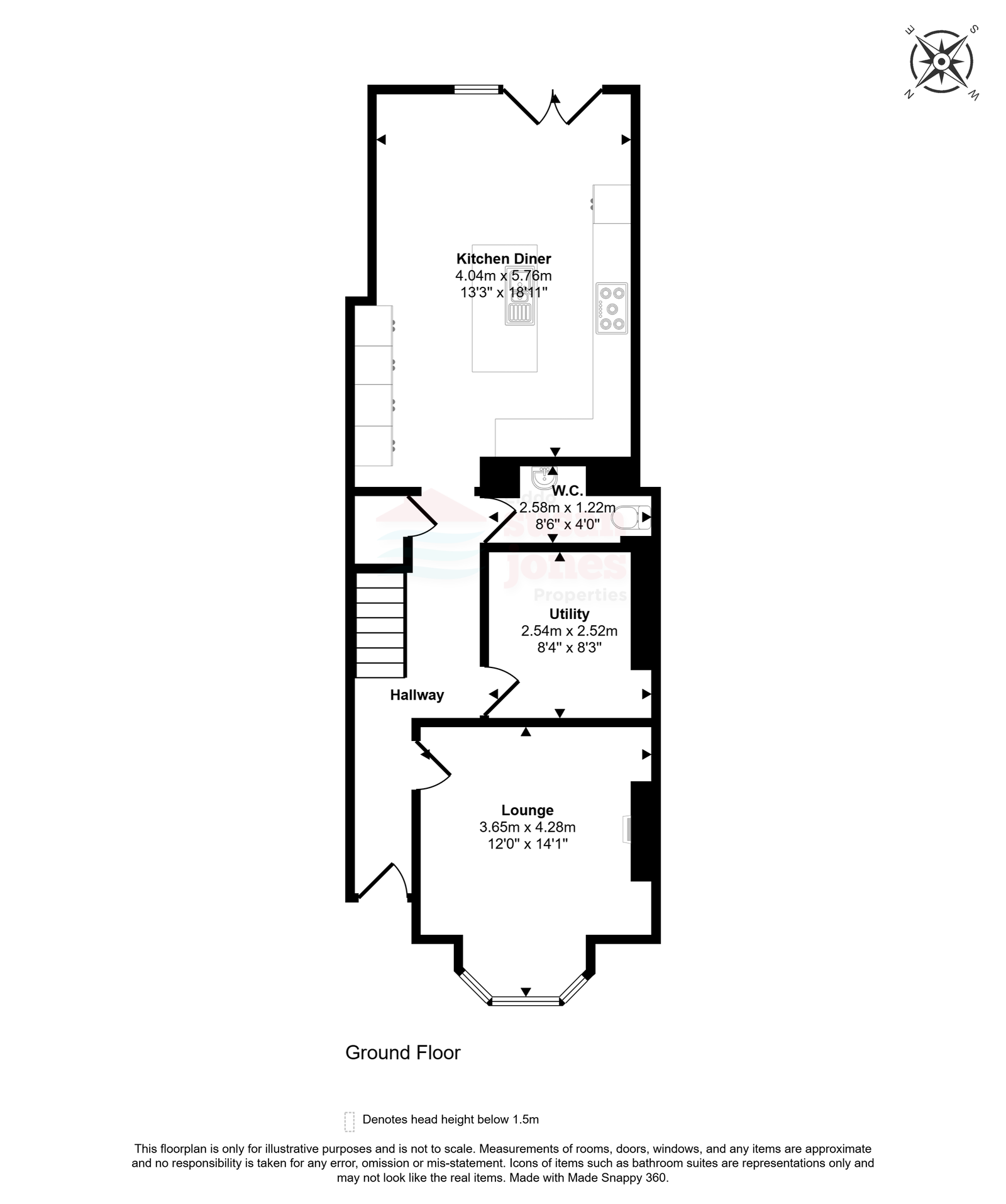 Daron, 5 St. Peters Terrace, Pwllheli floorplan