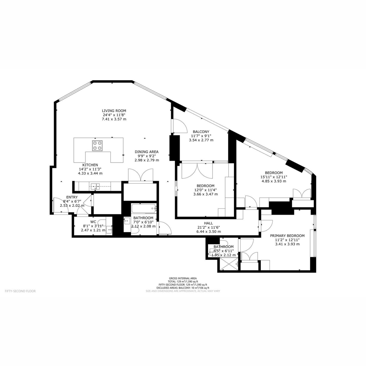 Flat Flat 5202, 203, Marsh Wall, London floorplan