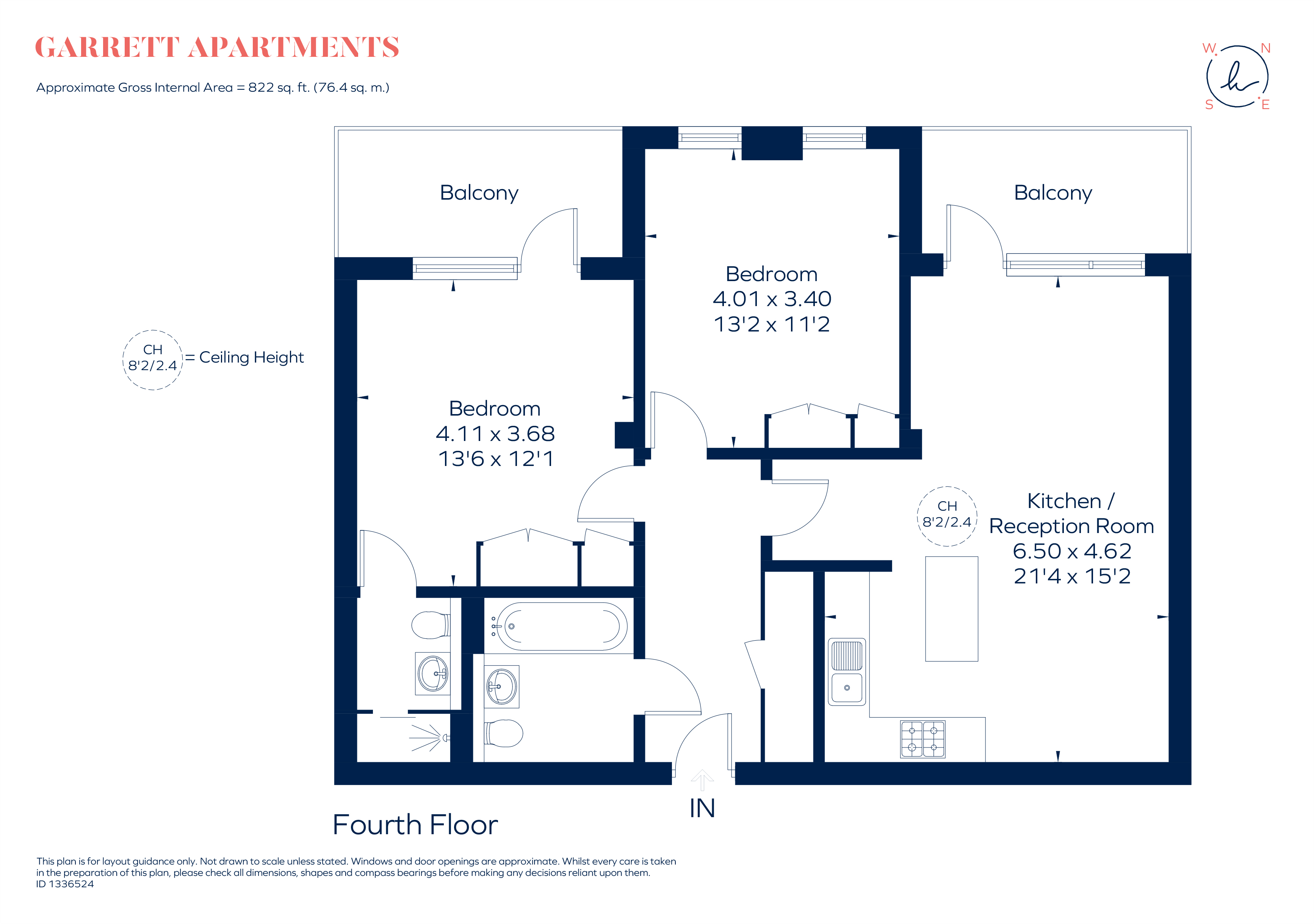 49, Garrett Apartments, 14-18 Ravensbury Terrace, London floorplan
