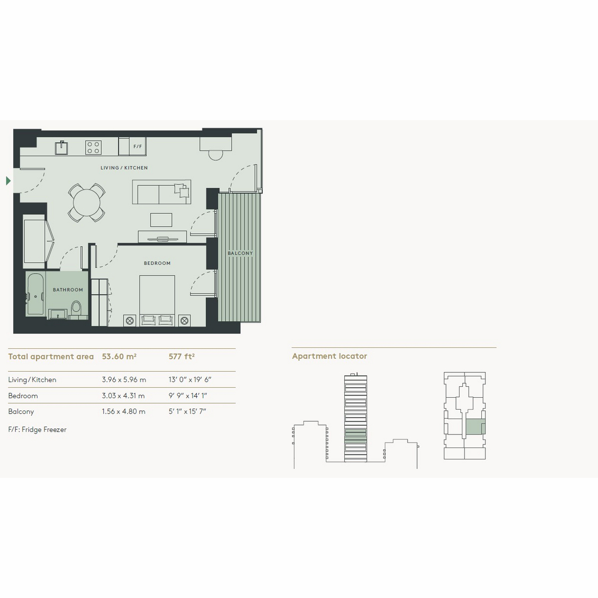 Flat Flat 68 Coda, 6, York Place, London floorplan