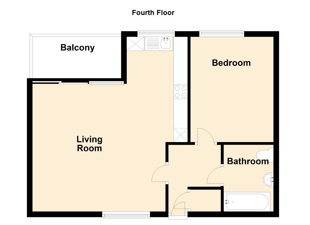Flat 8 White Rock Heights, 32-33, White Rock, Hastings floorplan