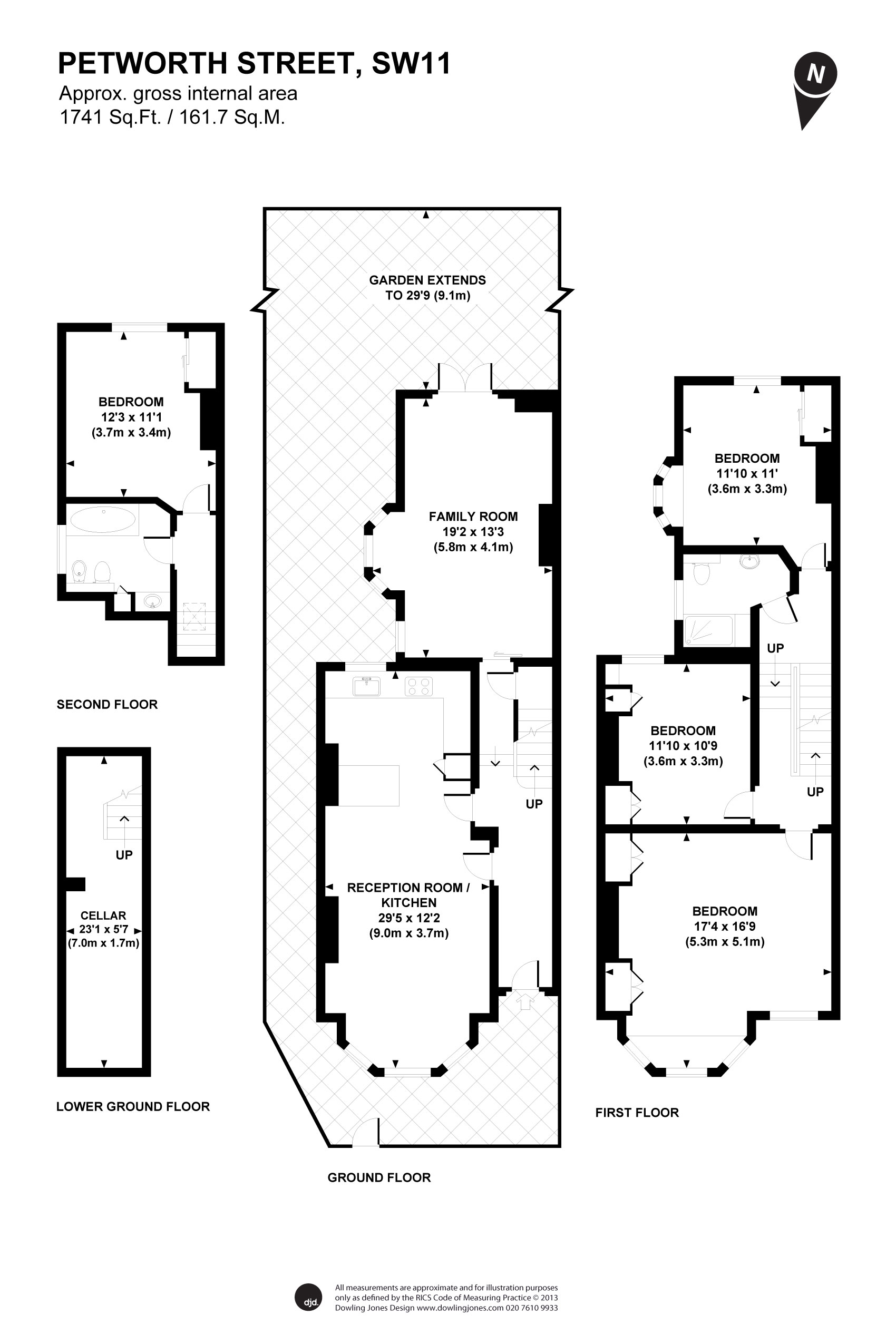 4 Bedrooms  to rent in Petworth Street, London SW11