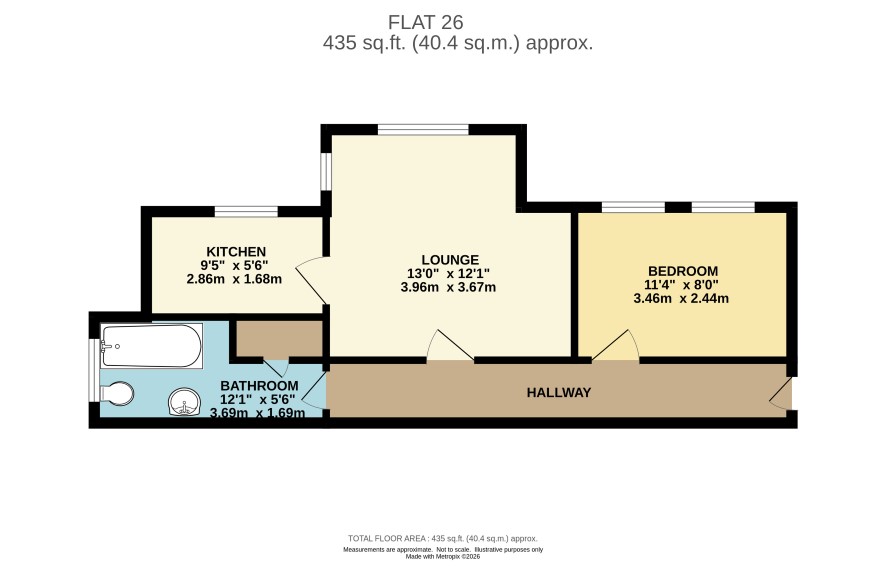 Flat 26, The Ashleighs, Canvey Island floorplan