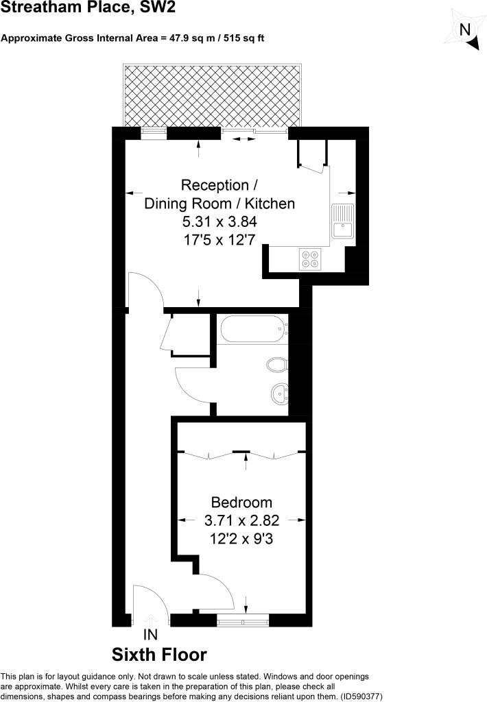 Flat 22, 35, Streatham Place, London floorplan