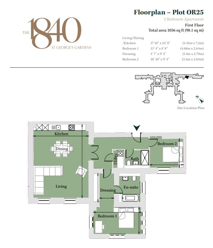 OR25,, The 1840, St. George's Gardens, London floorplan