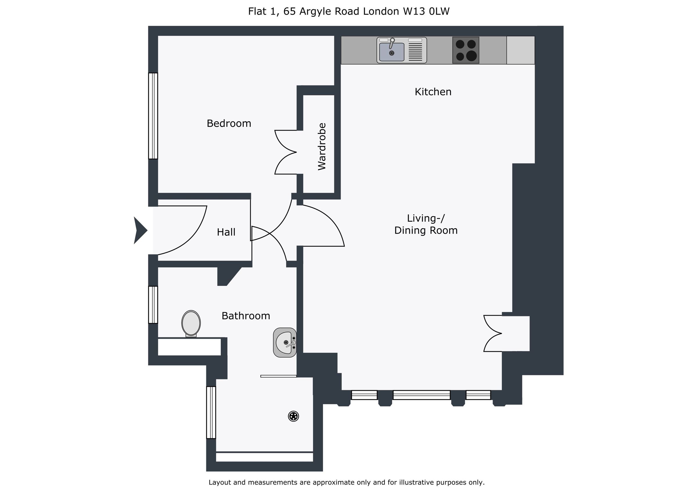 Flat 1 65 Argyle Road, London floorplan