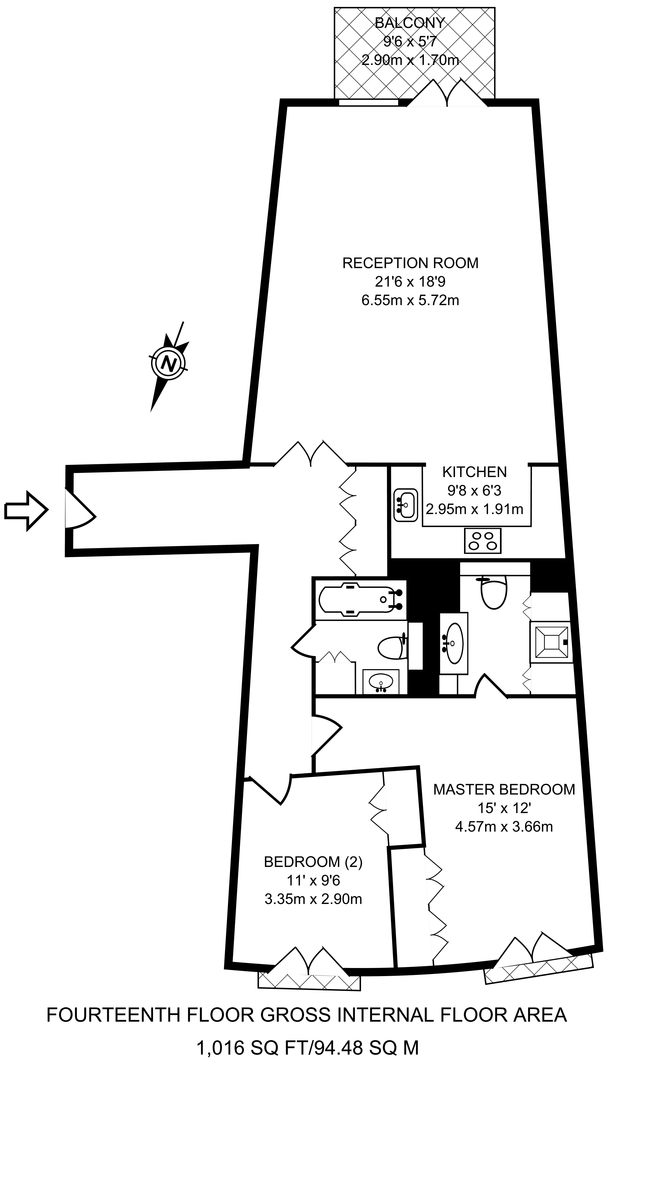 2 Bedrooms Flat to rent in New Providence Wharf, Canary Wharf, London E14