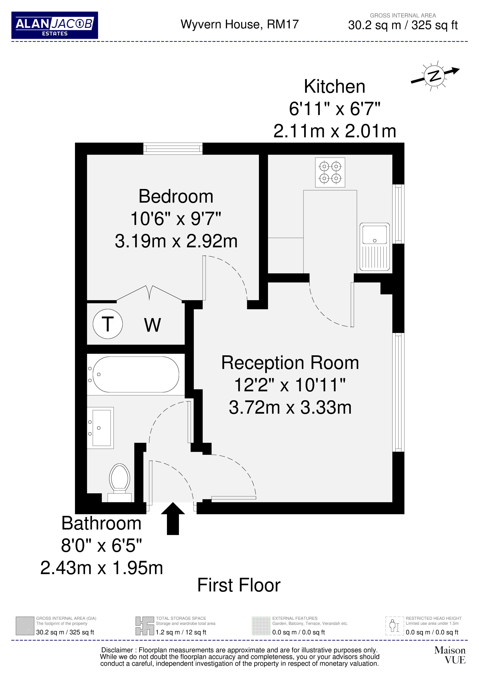 Flat 43, Wyvern House, Grays floorplan