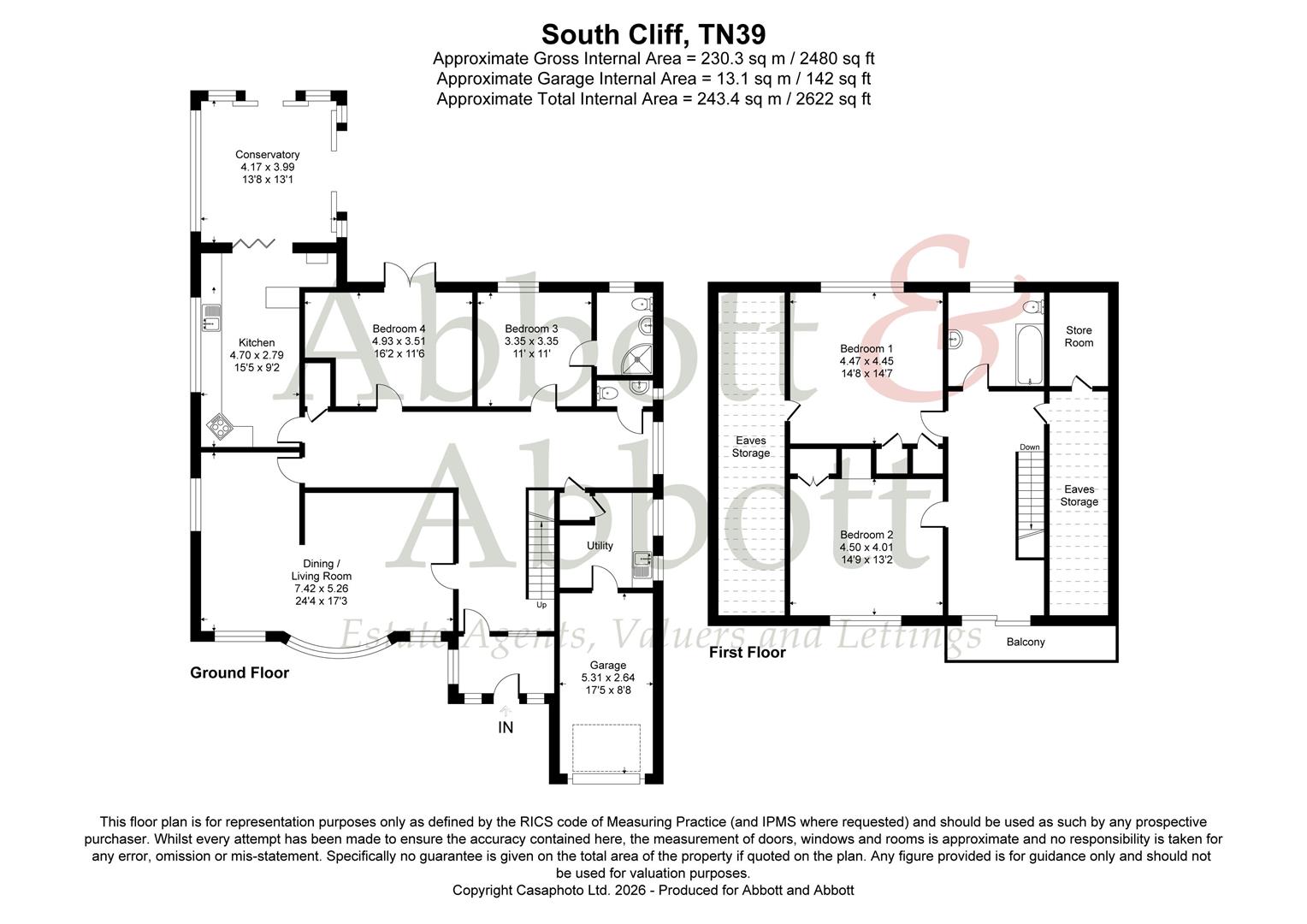 Spindrift, 8, South Cliff, Bexhill-on-Sea floorplan