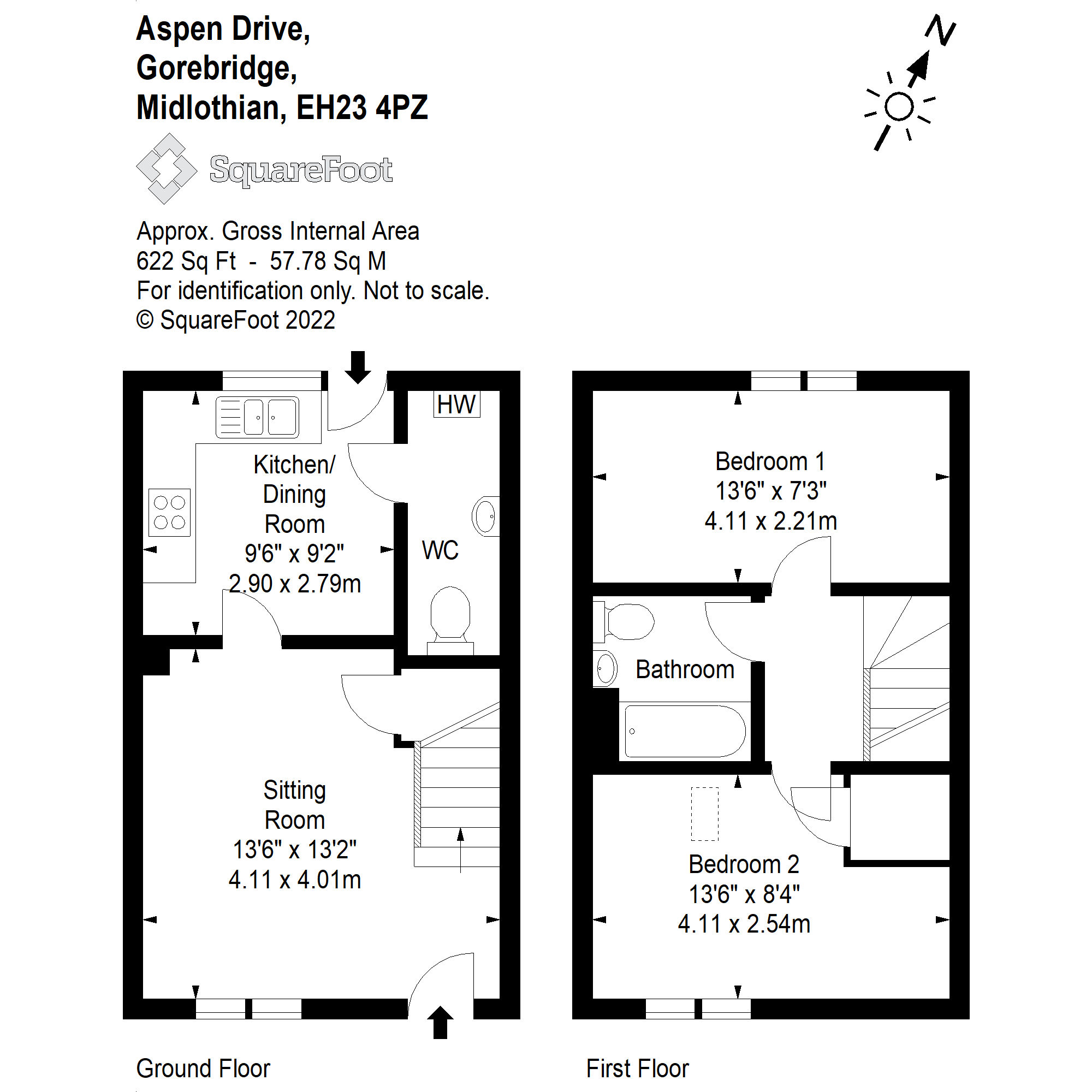 25 Aspen Drive, Gorebridge EH23, 2 bedroom terraced house for sale