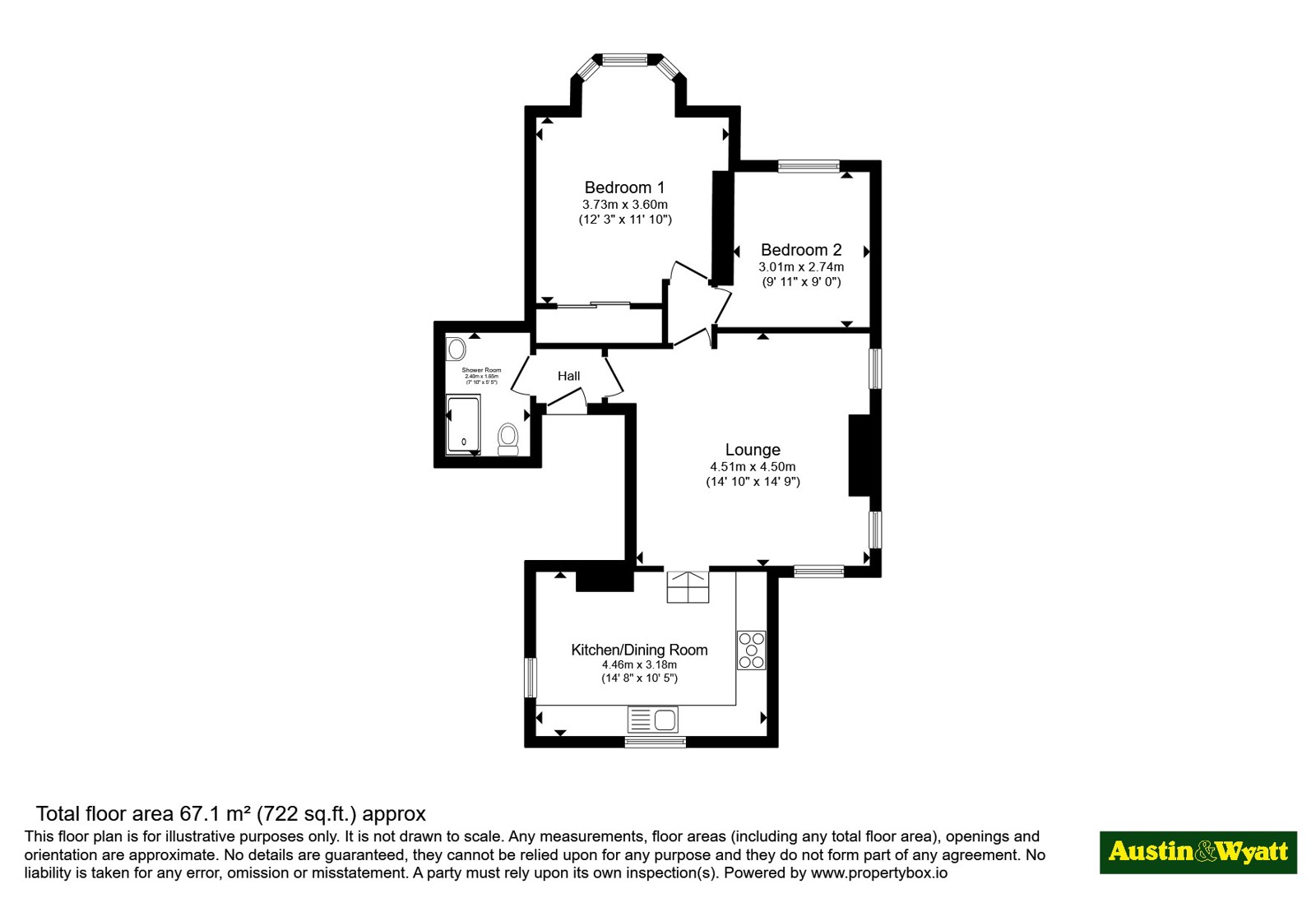 Flat C, 58, West Overcliff Drive, Dorset floorplan
