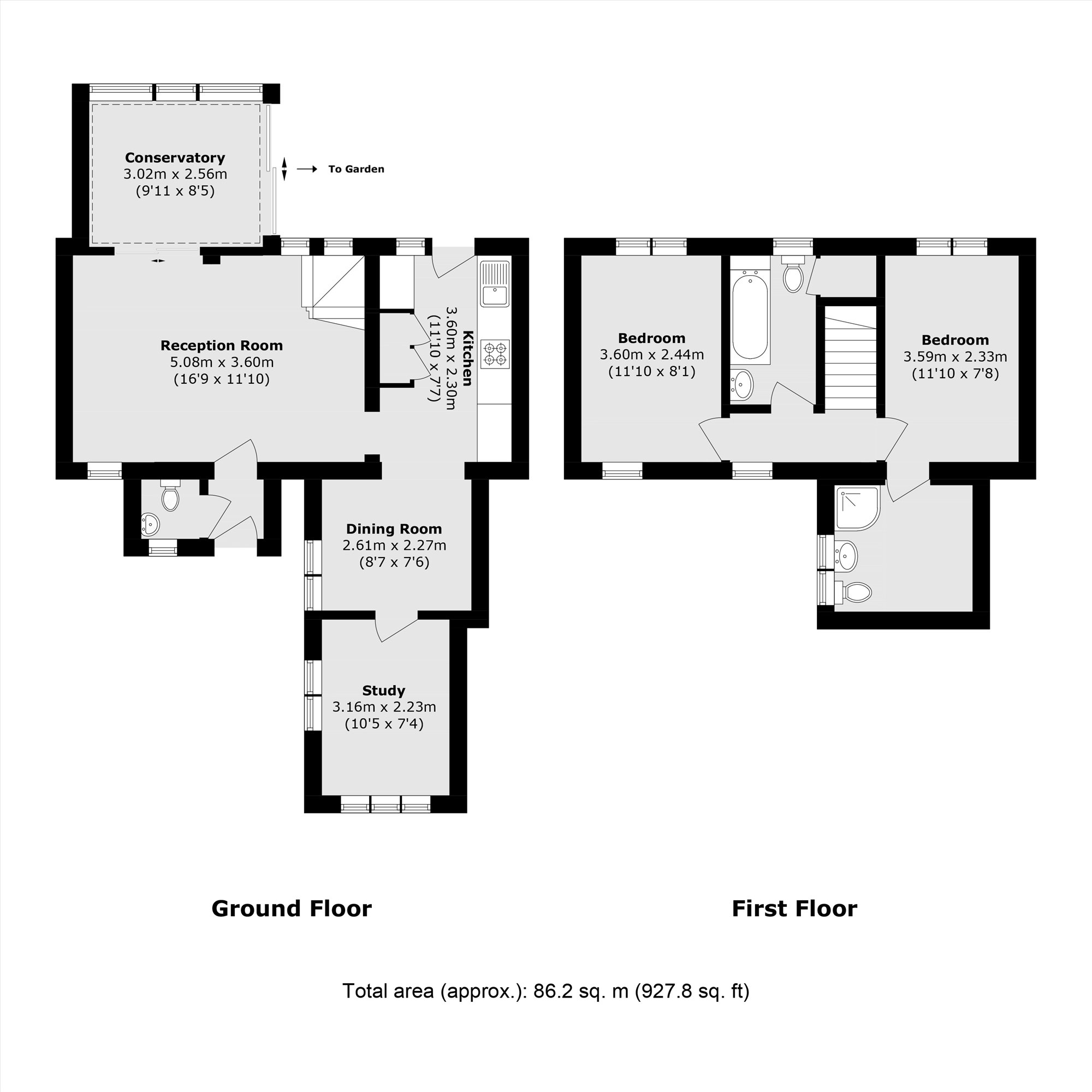 52, Kings Chase, East Molesey floorplan