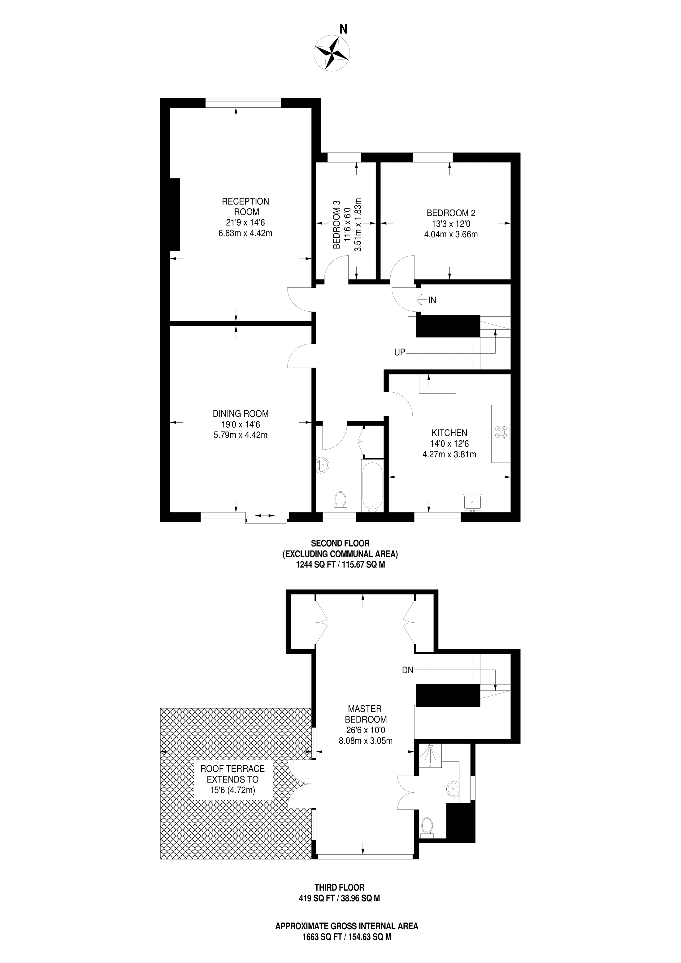 3 Bedrooms Flat to rent in Compayne Gardens, South Hampstead NW6