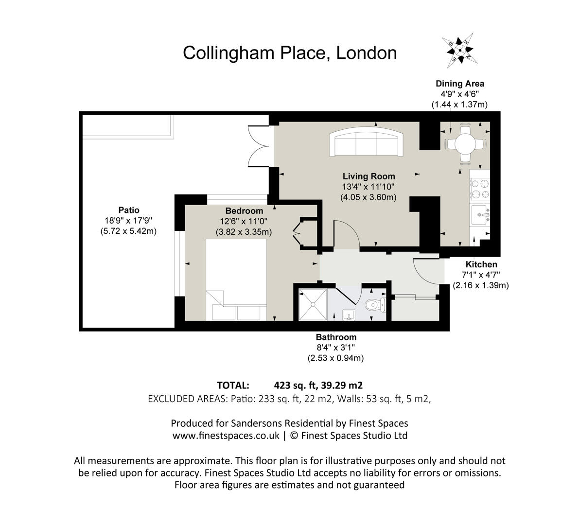 Flat 2, 16, Collingham Place, London floorplan