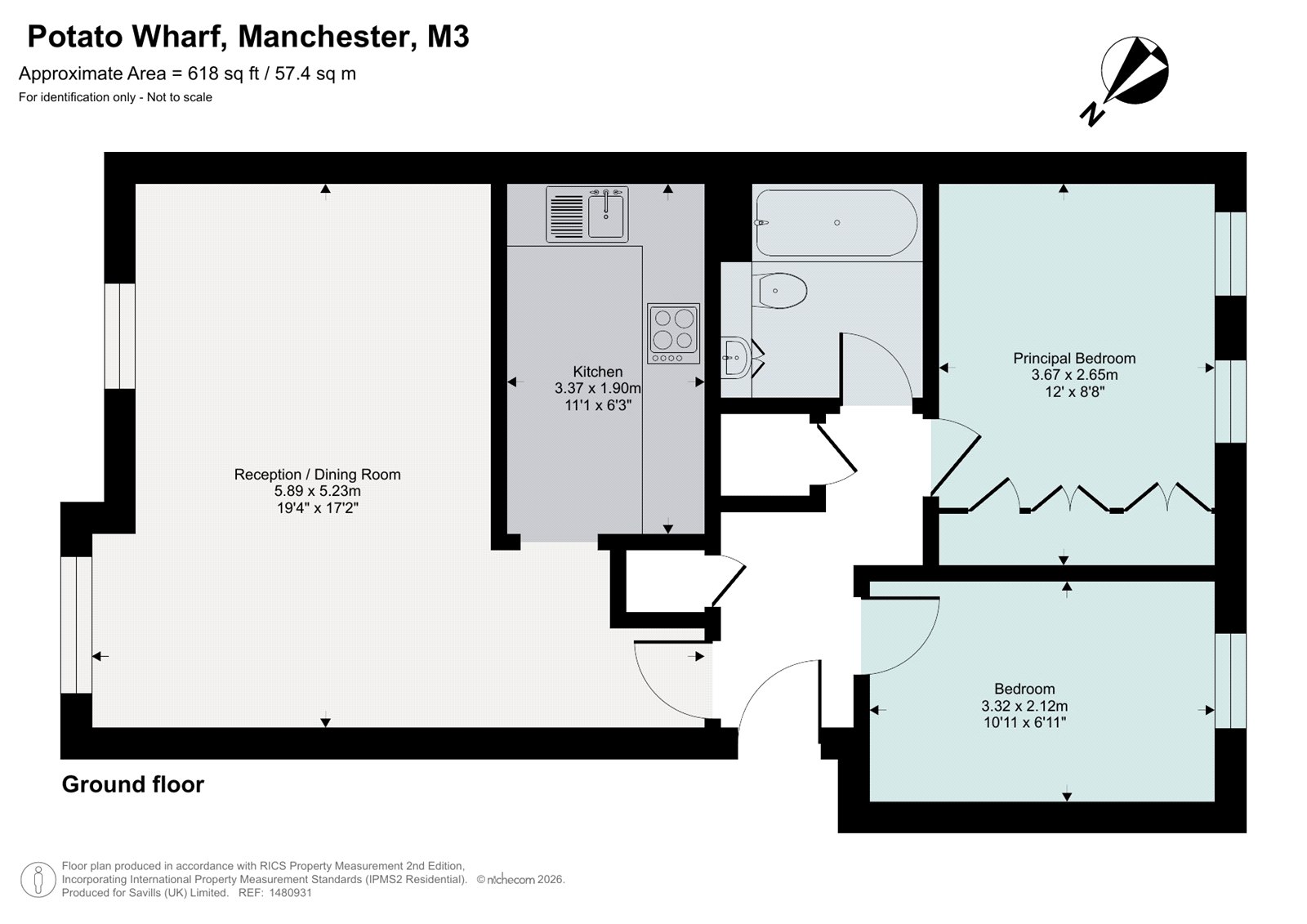4,, Potato Wharf, Manchester floorplan