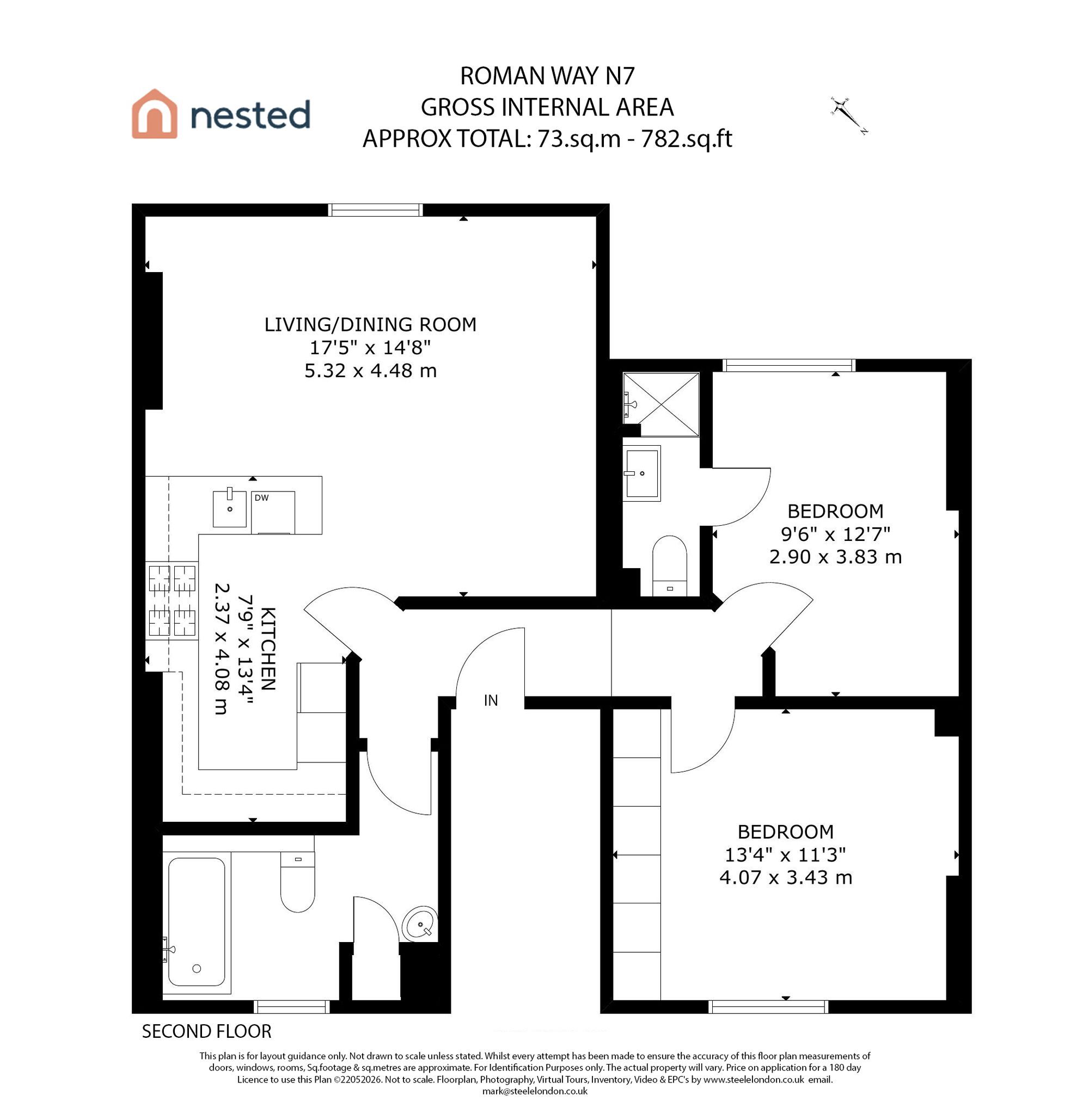 Flat 3 4-5 Roman Way, London, London floorplan