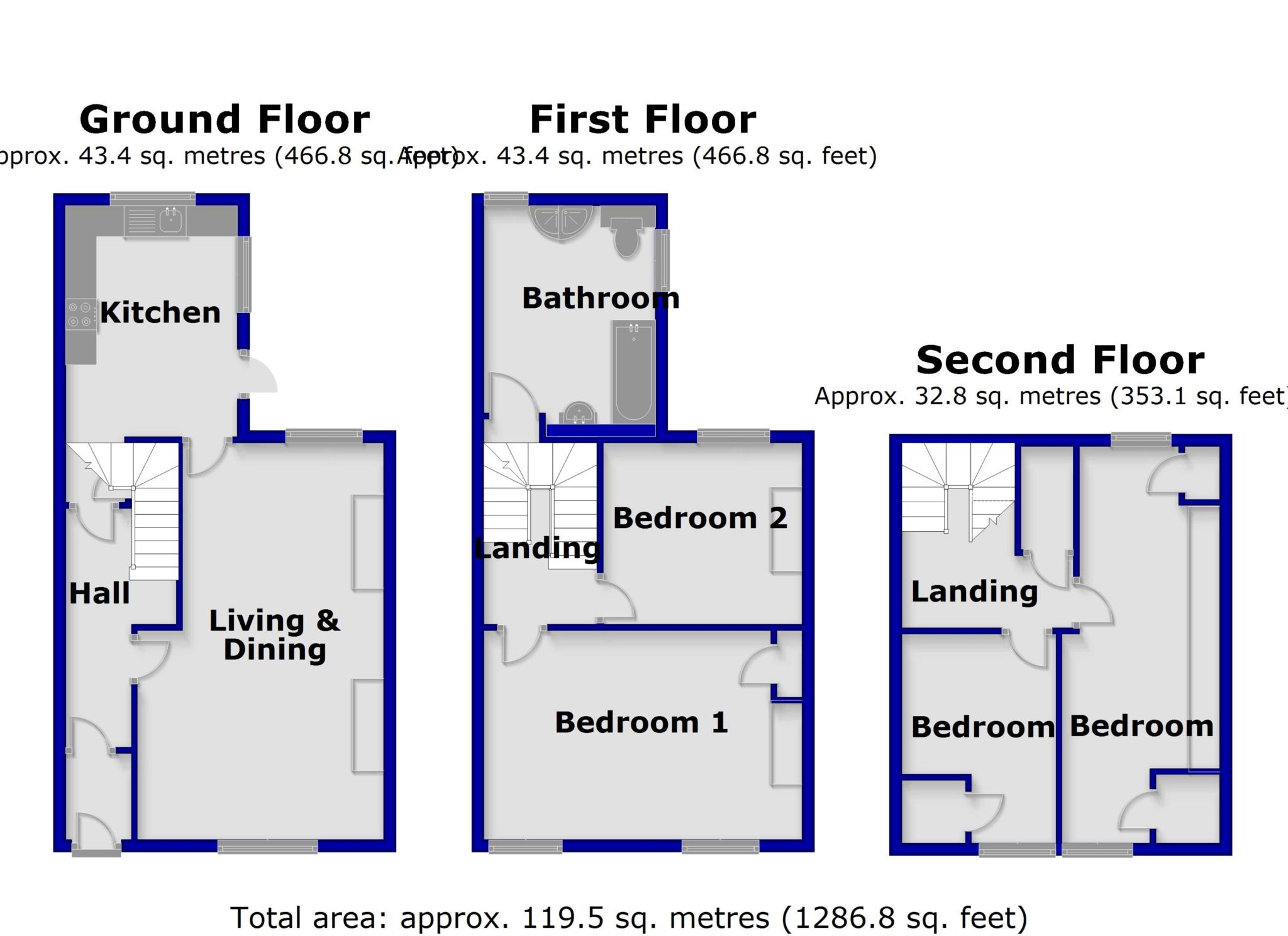 Ty Canol, High Street, Borth floorplan
