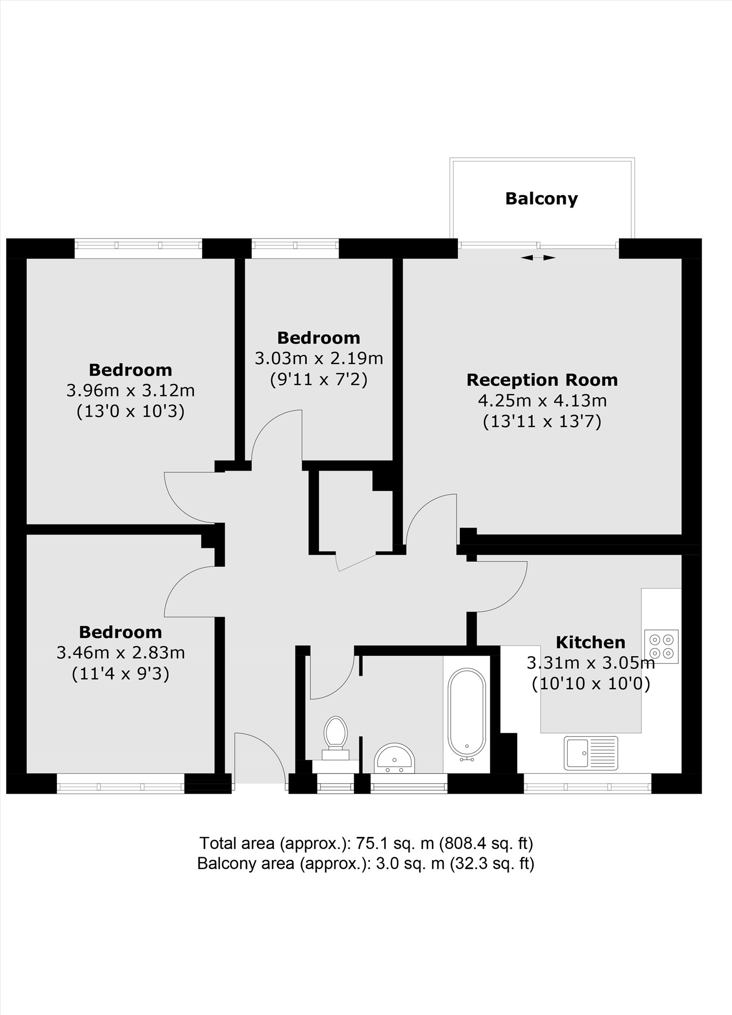162, Wood Vale, London floorplan