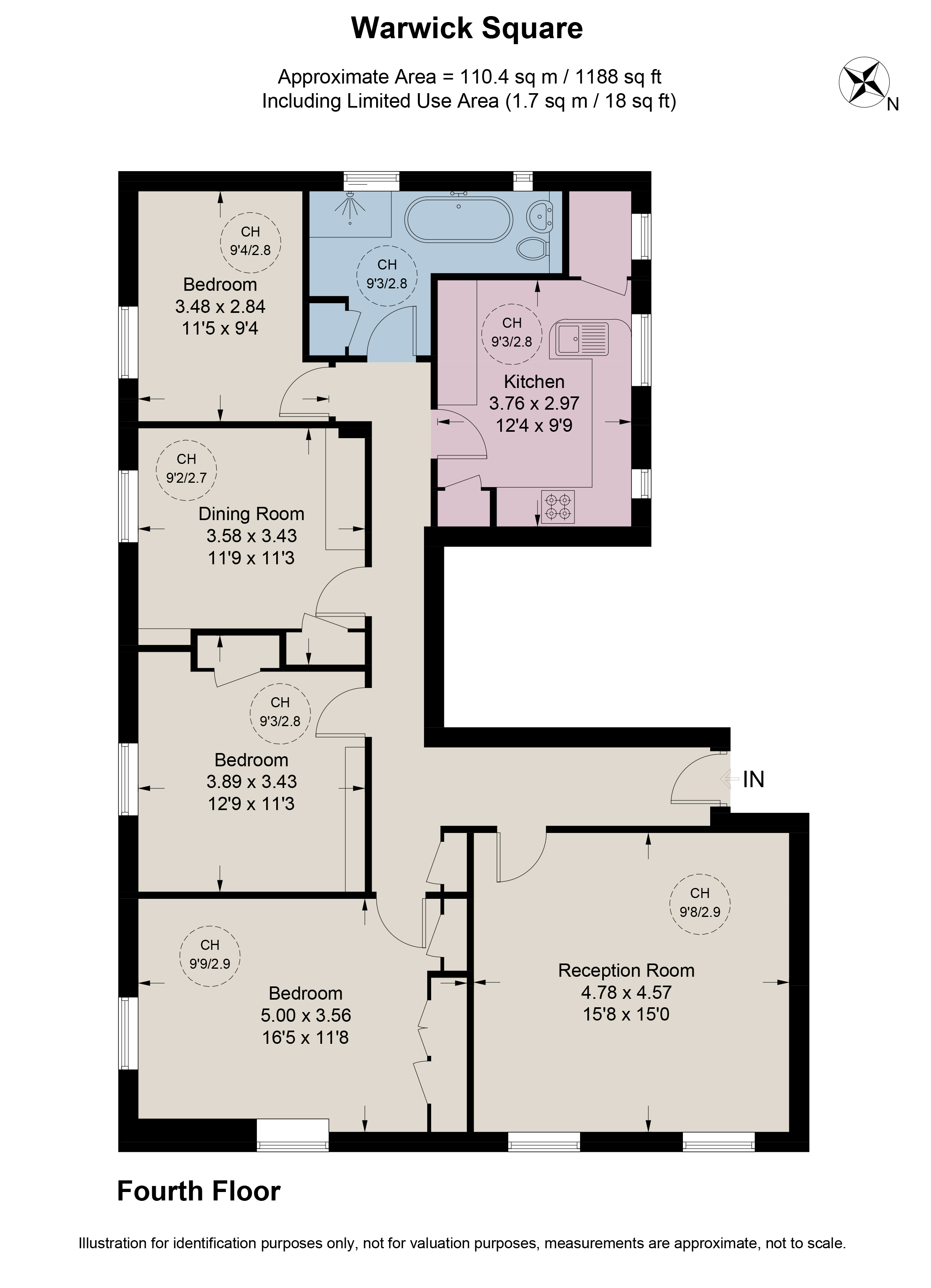 Flat D, 65, Warwick Square, London floorplan