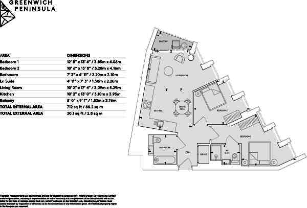 1004, 2 Cutter Lane, Greenwich floorplan